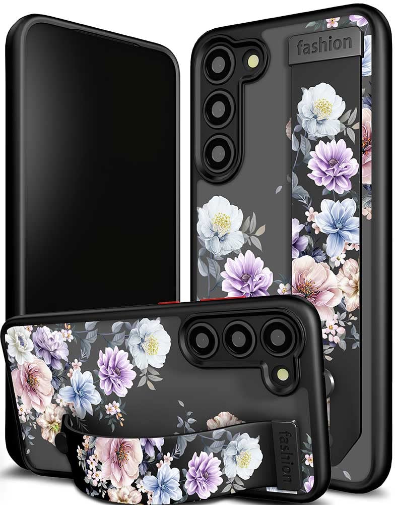 Cisland Cute Samsung Galaxy S23+ Plus Case With Strap Stand Finger Kickstand, Cute Case Designer For Girls Aesthetic Silicone Co