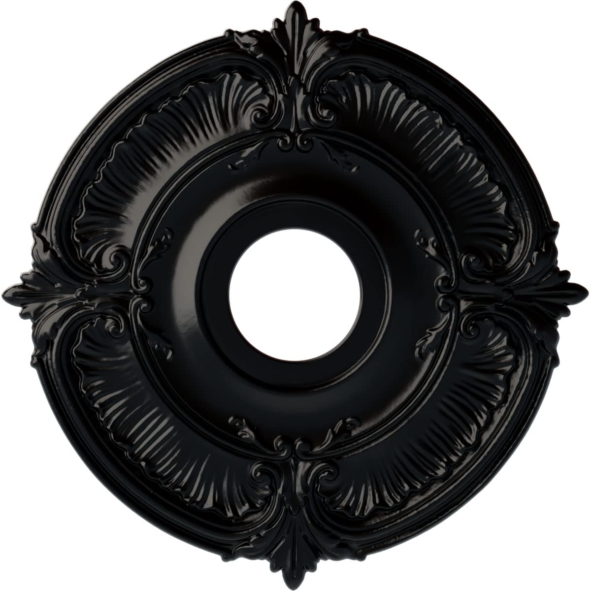 Ekena Millwork Cm18Atblf Attica Ceiling Medallion, 18''Od X 4''Id X 5/8''P (Fits Canopies Up To 5''), Hand Painted Jet Black
