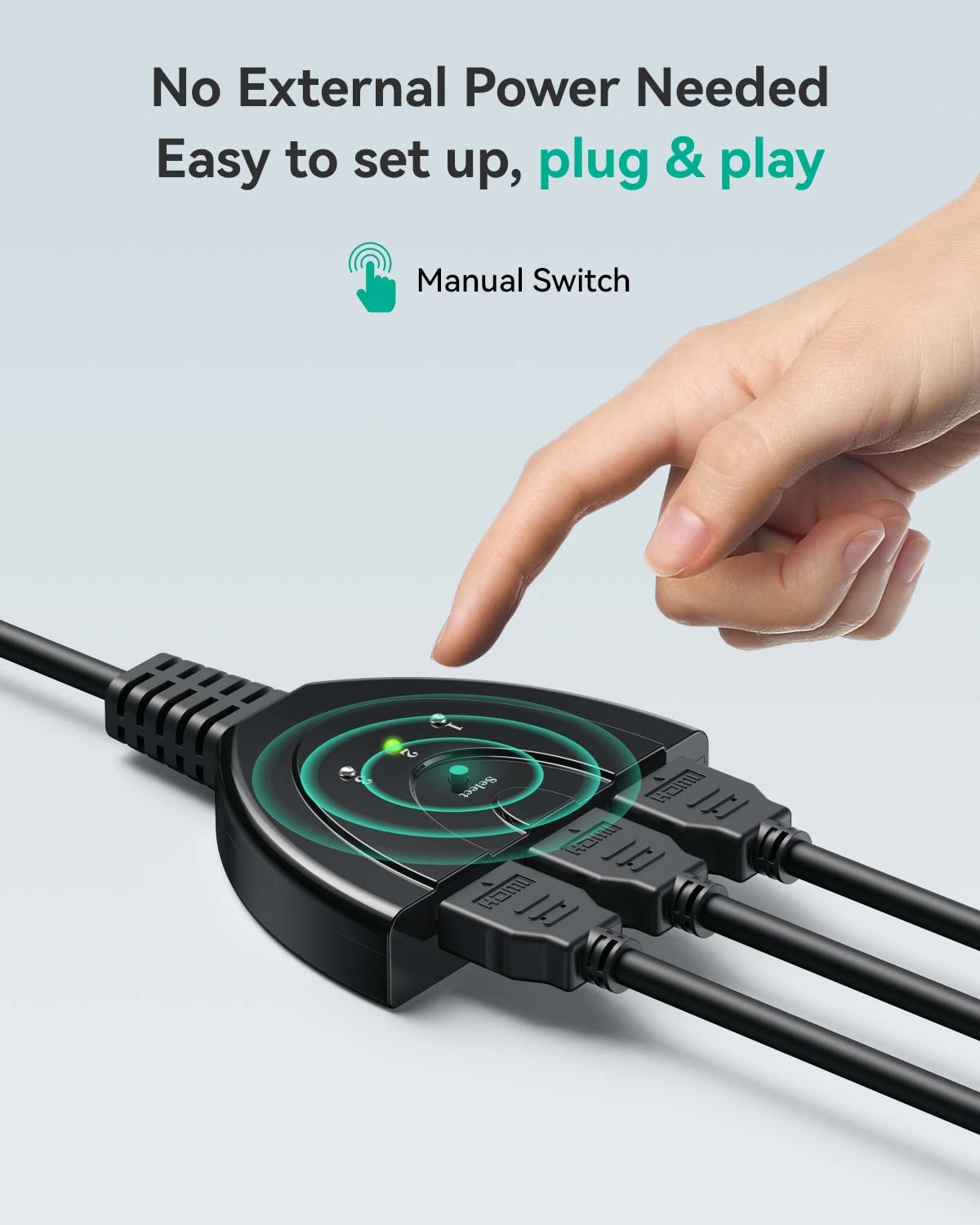 Hdmi Switch 4K, Vilcome 3 Port Hdmi Switcher 3X1 Hdmi Splitter Hub 3 In 1 Out With Pigtail Cable Supports 4K 3D Hd 1080P For Xbo