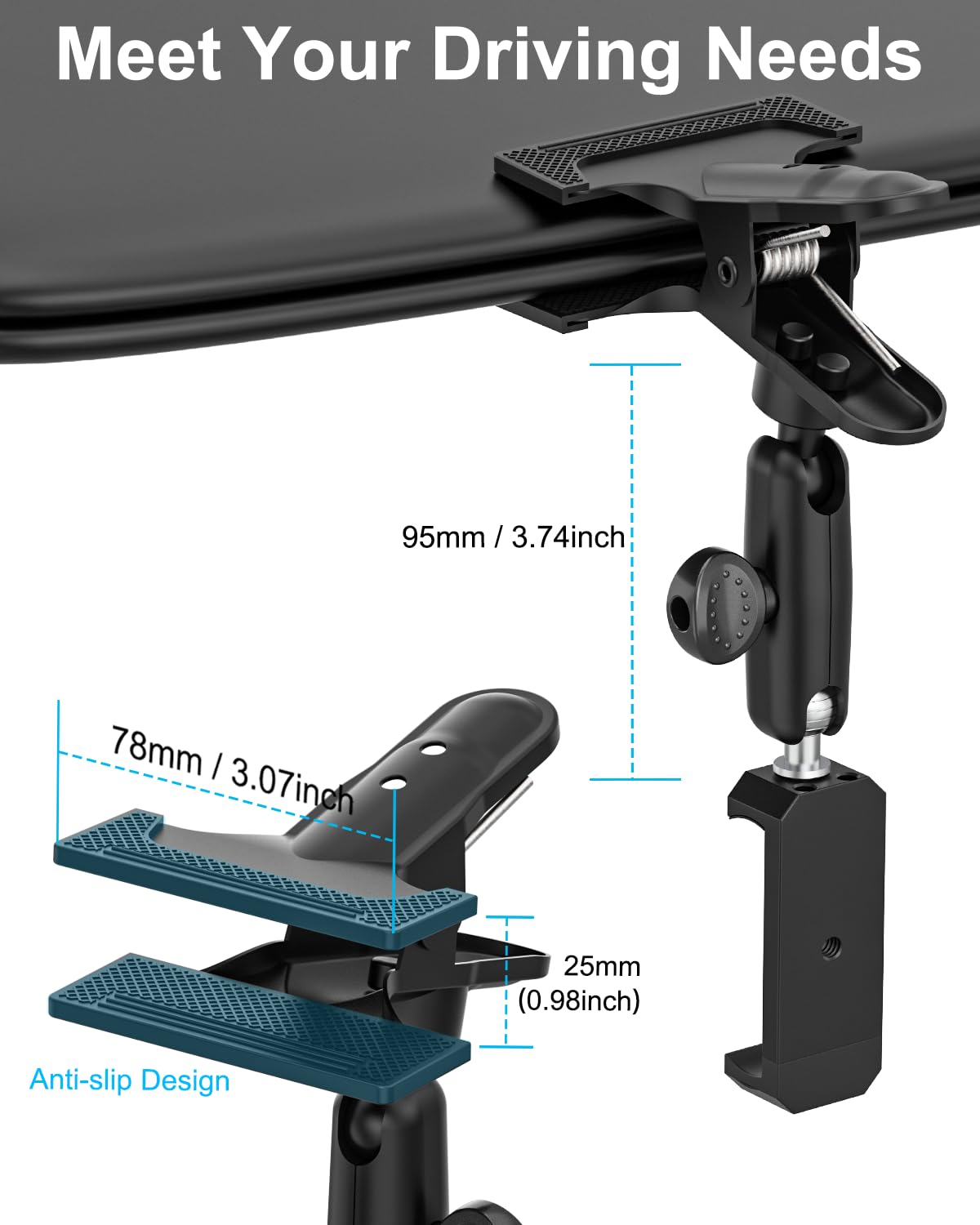 Metal Car Sun Visor Phone Holder For Iphone 16 15 14 13 12 11 Pro Max Android And All Smartphones, Car Cellphone Mount With 360