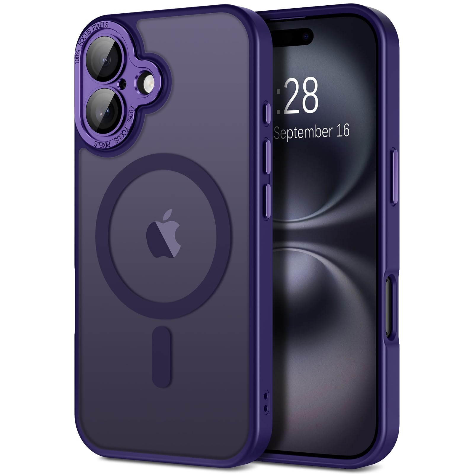 Hython for iPhone 16 Case Magnetic Translucent Matte Phone Cases with Camera Cover Lens Protector [Compatible with MagSafe] Slim