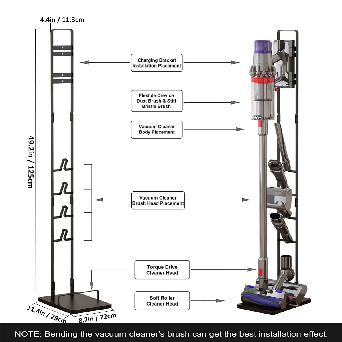 Foho Vacuum Stand Compatible For Dyson V15 V11 V10 V8 V7 V6, Stable Metal Storage Bracket Holder For Handheld Dc30 Dc31 Dc34 Dc3