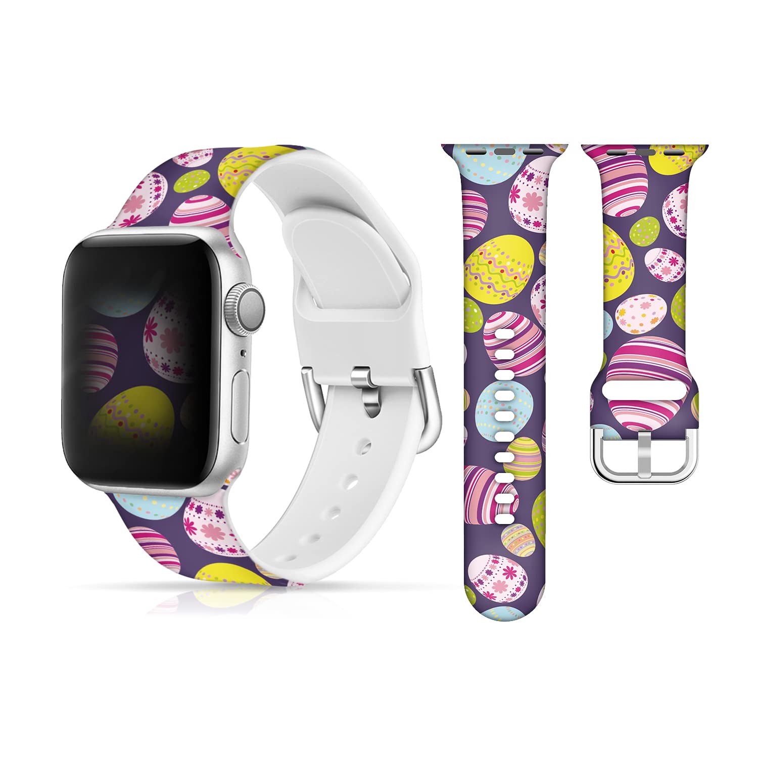 Easter Egg Watch Band Compatible With 44Mm Apple Watch Bands For Women 42Mm 45Mm Soft Silicone Wristbands Replacement Strap With