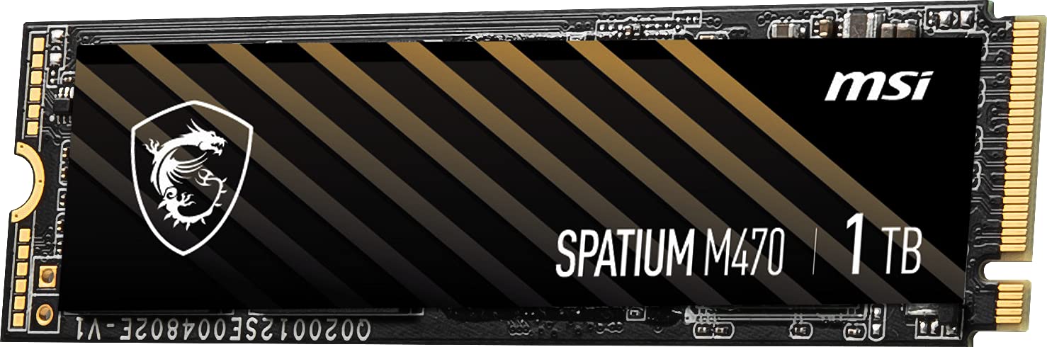 Msi Spatium M470 Pcie 4.0 Nvme M.2 1Tb Internal Ssd Pcie Gen4 Nvme 1.3 3D Nand 3300 Tbw (Spatium M470 Pcie 4.0 Nvme M.2 1Tb)