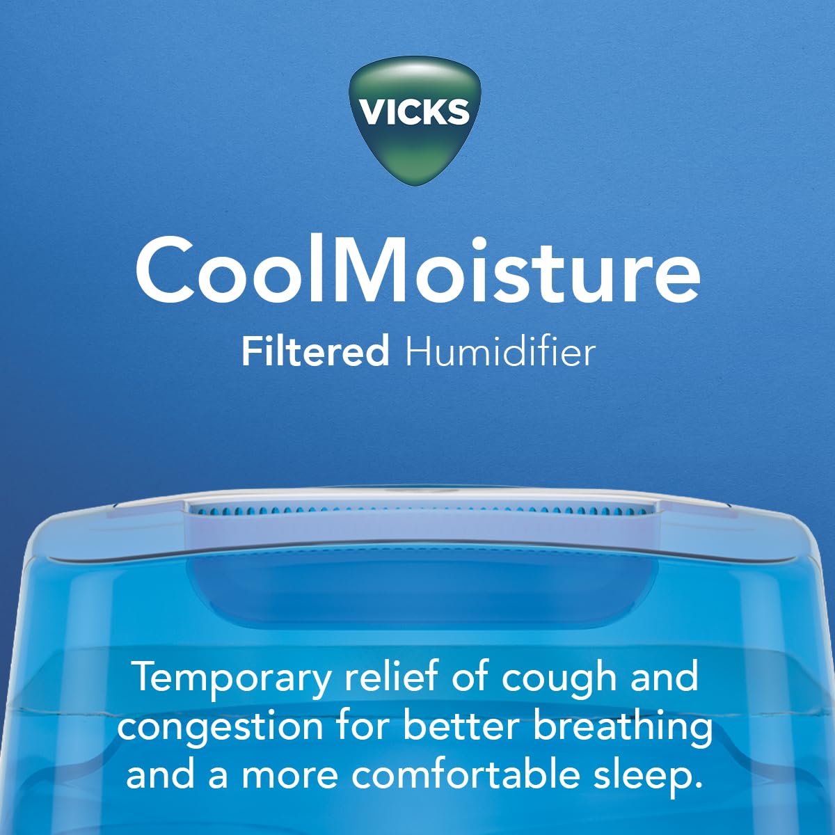 Vicks Cool Mist Humidifier With Uv Light. Evaporative Humidifier Auto Adjusts To Room Humidity Without Over Humidification. For
