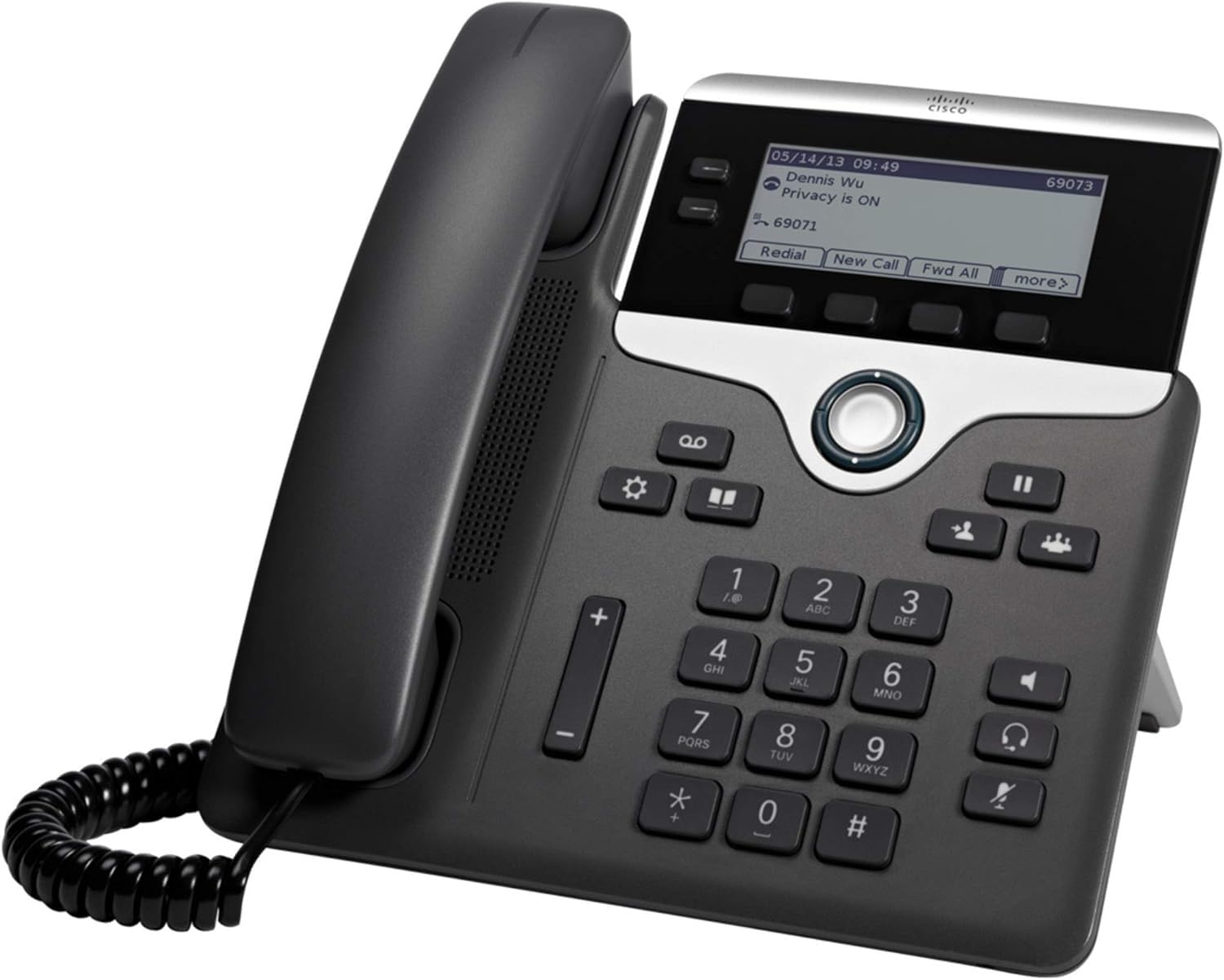 Cisco IP Phone 7821 with Multi-Platform Phone Firmware, 3.5-inch Grayscale Display, Class 1 PoE, Supports 2 Lines (CP-7821-3PW-N