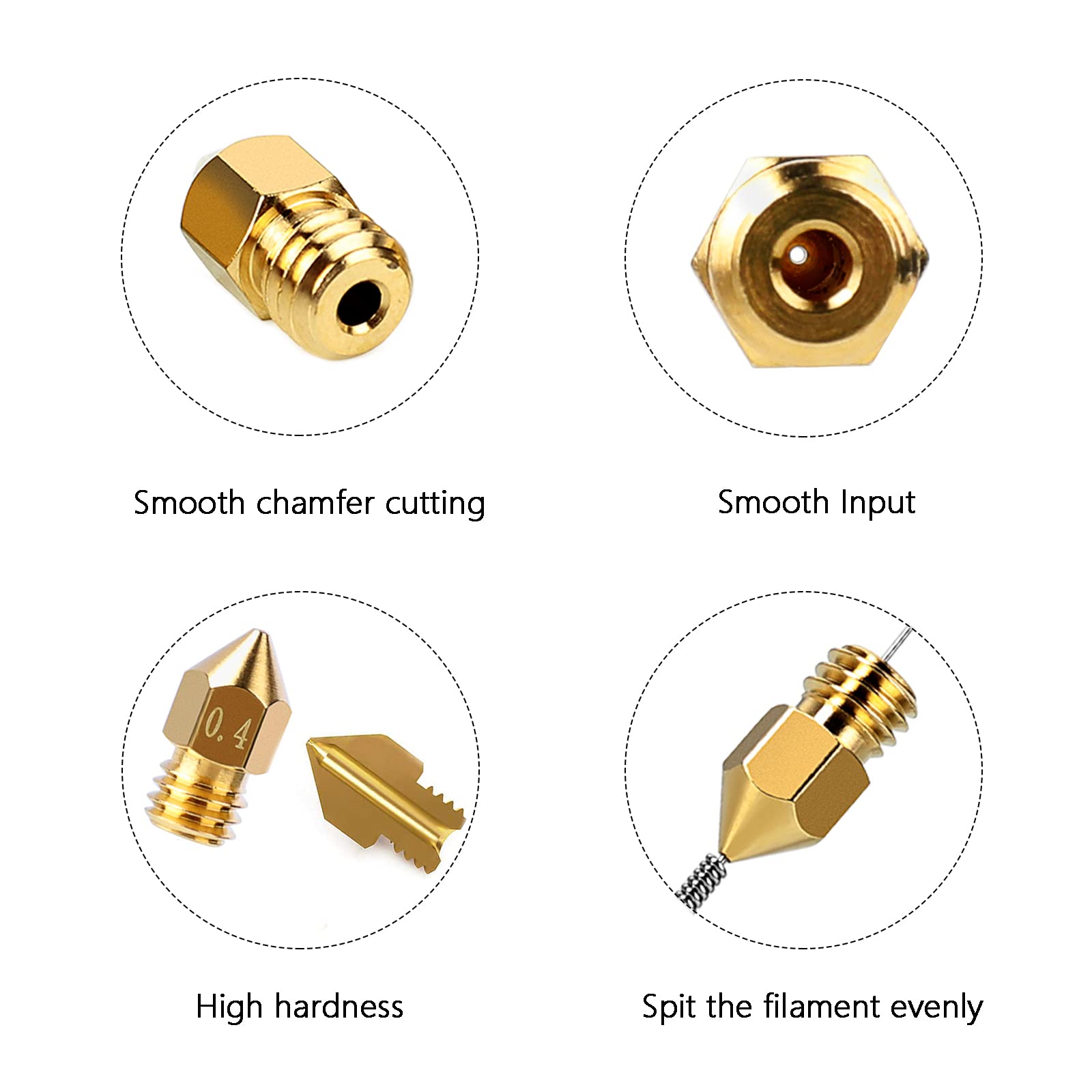 25Pcs Mk8 Ender 3 V2 Nozzles 0.4Mm, 3D Printer Brass Hotend Nozzles With Diy Tools Storage Box For Creality Ender 3/Ender 3 Pro/