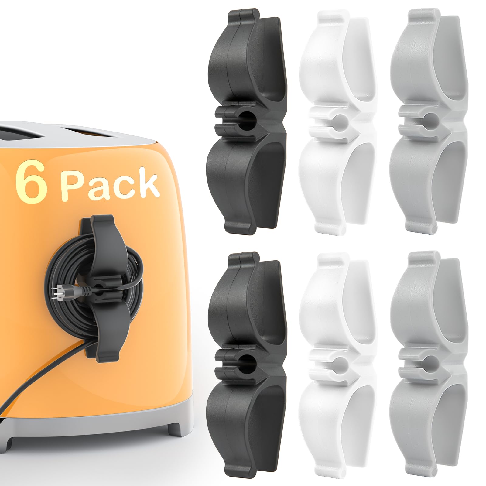 Daisyhome Cord Organizer For Kitchen Appliances 6 Pack, Appliance Cord Organizer Stick On, Small Kitchen Appliances Cord Keeper,