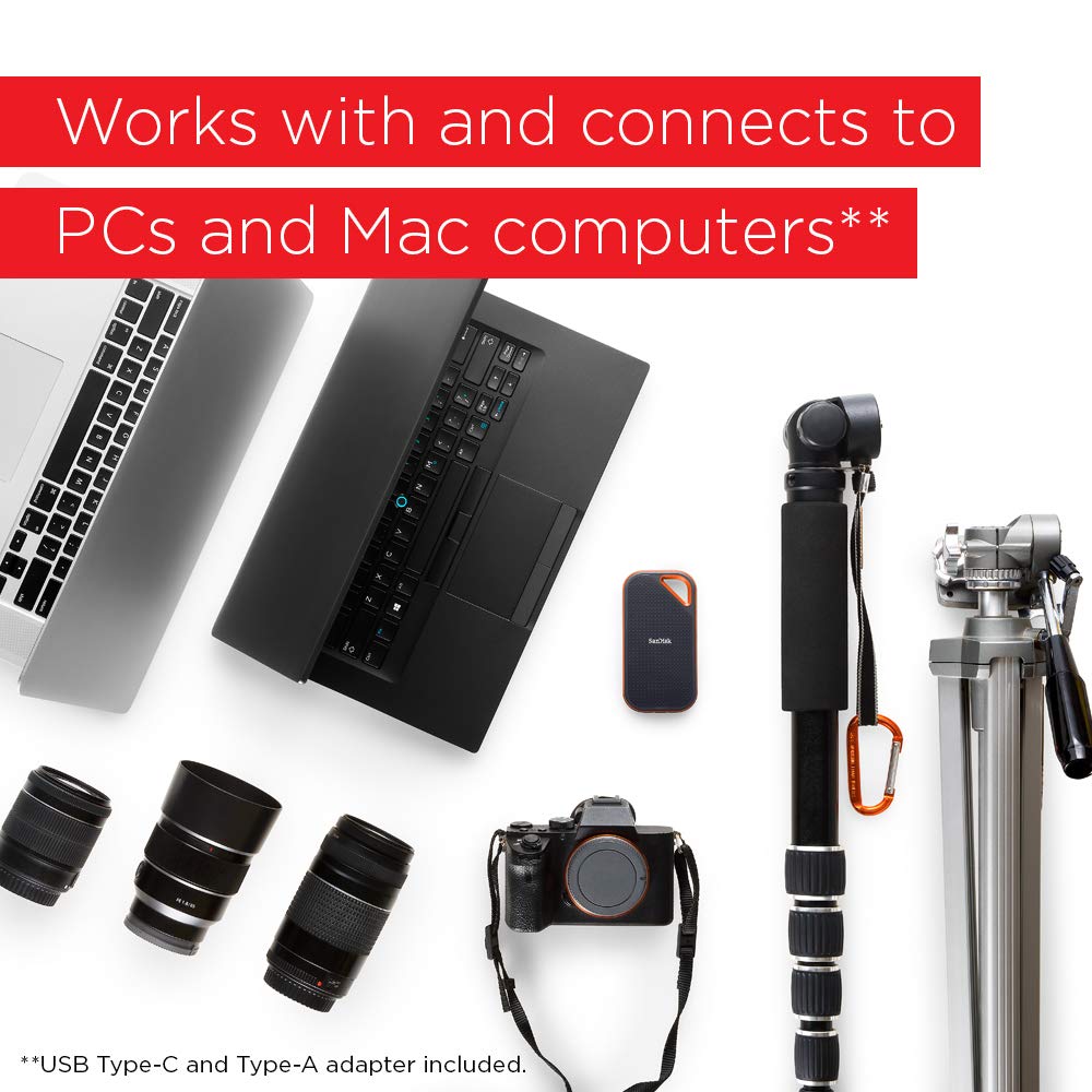 Sandisk 2Tb Extreme Pro Portable External Ssd - Up To 1050Mb/S - Usb-C, Usb 3.1 - Sdssde80-2T00-G25