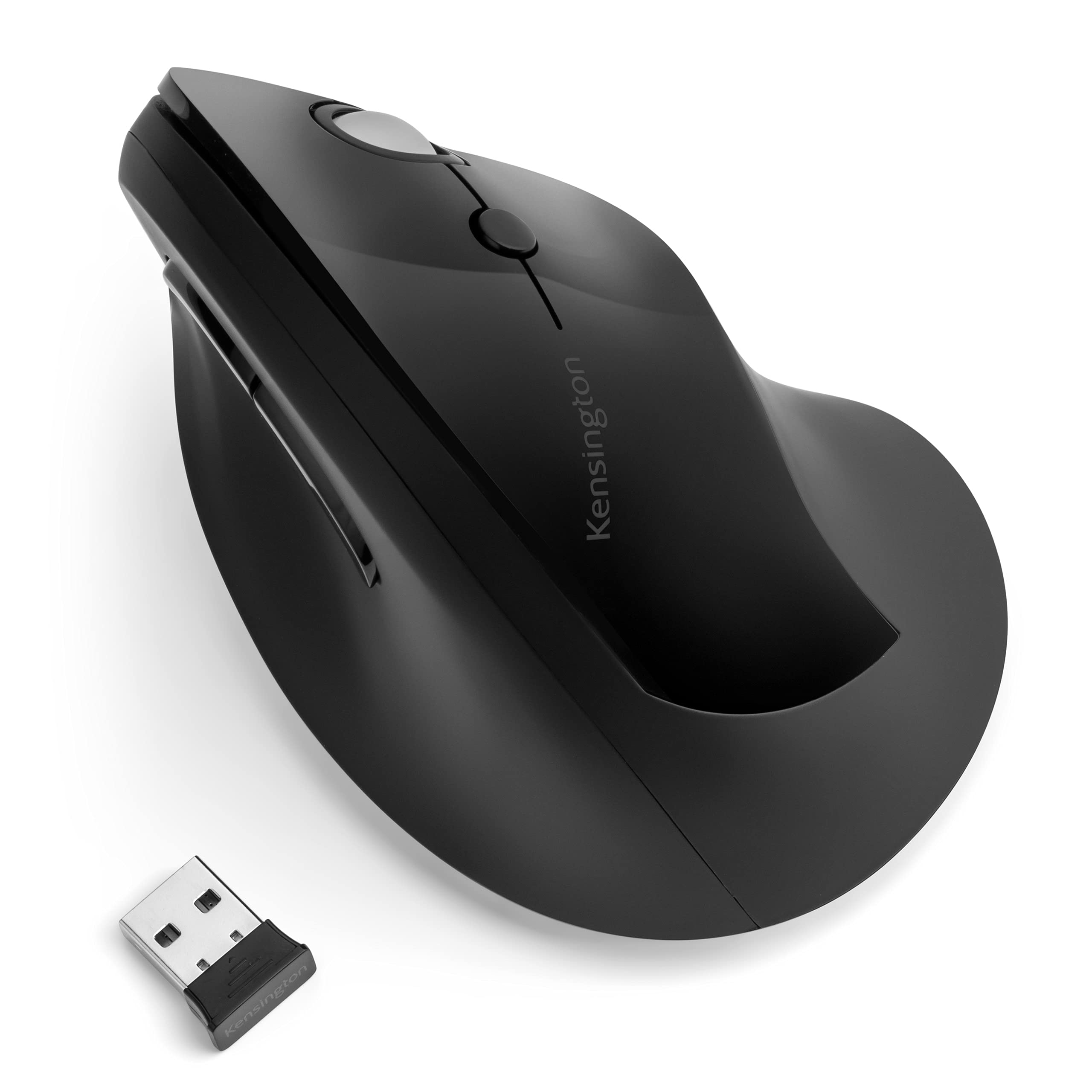 Kensington Pro Fit Ergo Vertical Wireless Mouse- Black (K75501WW), 2.8x3x4.4