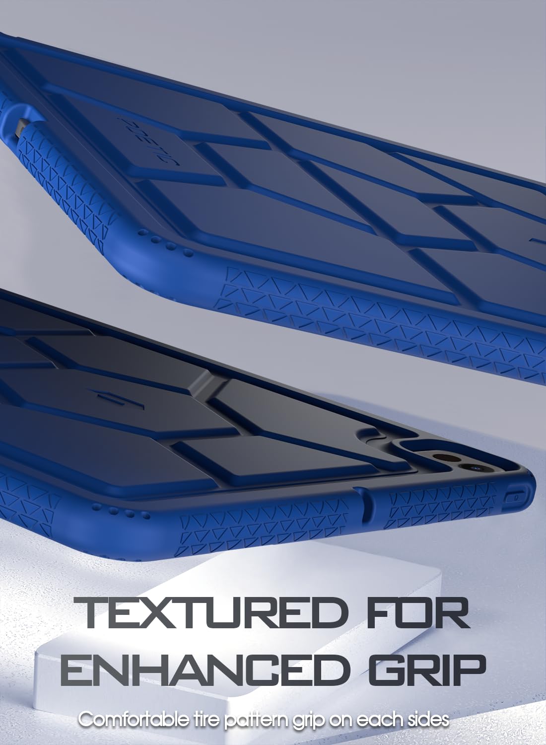 Poetic Turtleskin Case For Ipad Pro 13 Inch 2024 M4 7Th Gen, Heavy Duty Shockproof Rugged Kids Friendly Drop Protection Silicone Cover Case, Navy Blue