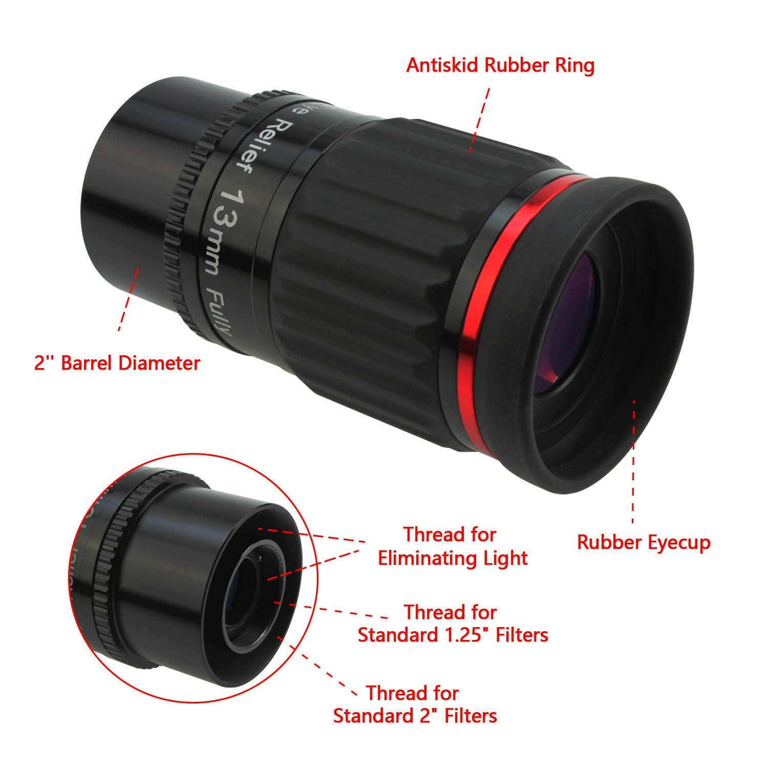 Astromania 1.25''/2''  13Mm 70 Degree Super Wide Angle (Swa)   Mean You Always Enjoy A Huge Field Of View