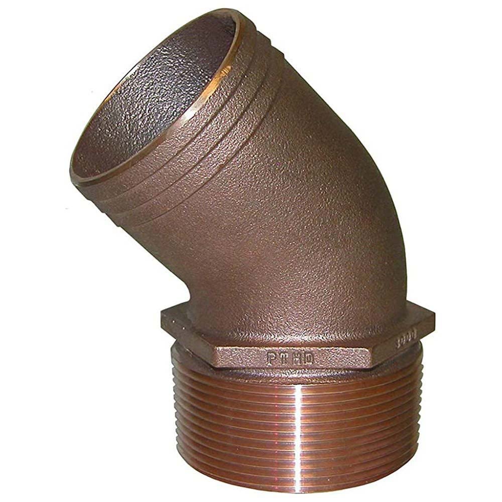 Groco 2-1/2'' Npt Bronze 45 Degree Pipe To 2-1/2'' Hose,WBAUVB00TUNWD0S