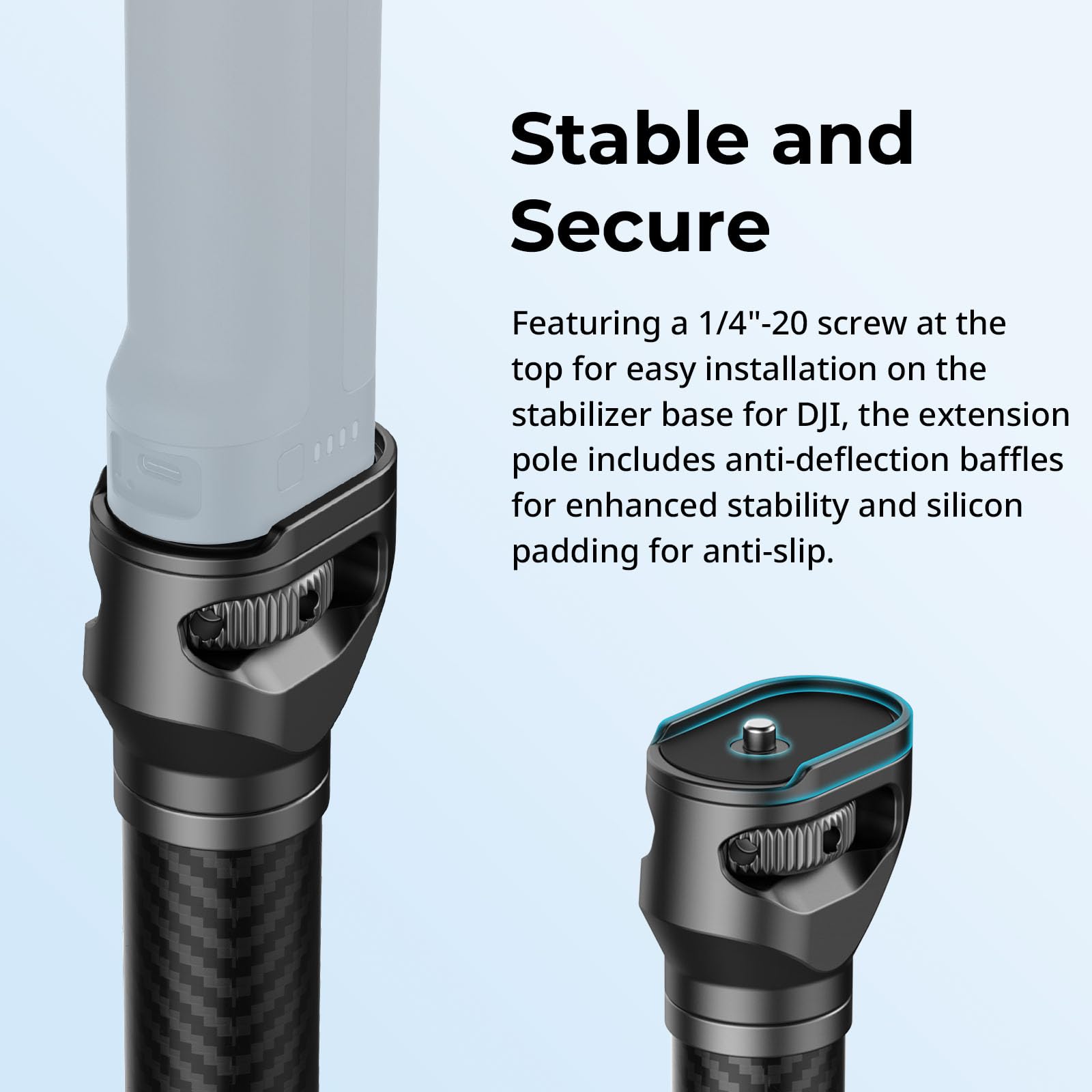 Smallrig Gimbal Extension Pole, 15 / 37Cm Carbon Fiber Stabilizer Extension Arm With Anti-Deflection Baffle And 1/4-20 Screw For