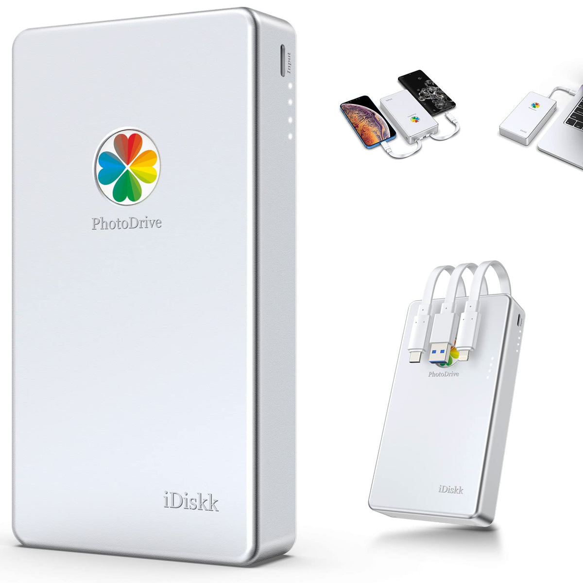 Idiskk 2Tb App Le Certified External Hard Drive For Iphone 16,15 & Ipad Android Mobile 2Tb Photo Stick,Macbook And Pc, Photo Storage Phone Drive To Bacukp Photos/Videos,Files For Iphone14/13/12/11/X