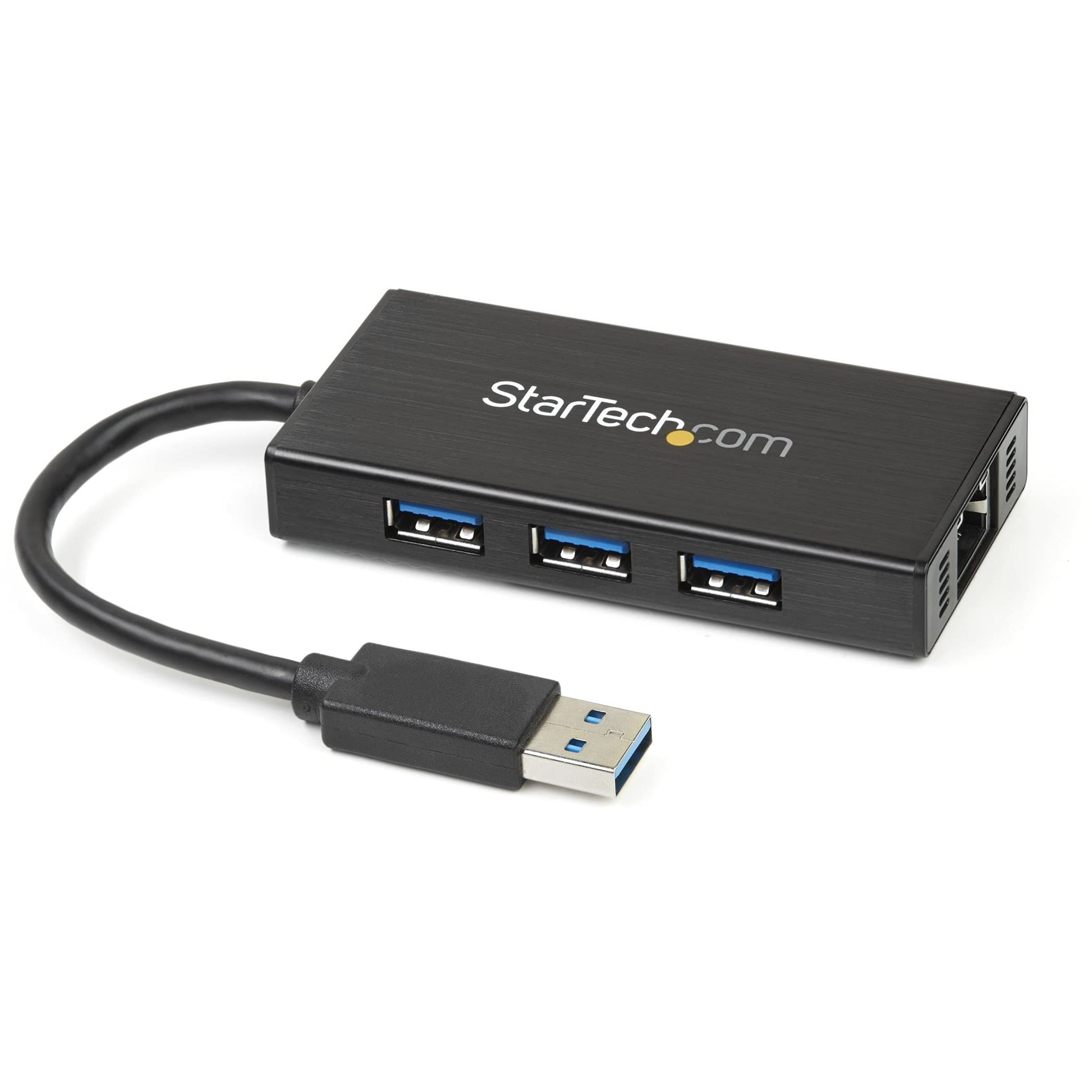 Startech.Com Usb 3.0 Hub With Gigabit Ethernet Adapter   5Gbps   3 Port   Nic   Usb Network / Lan Adapter   Windows & Mac Compat