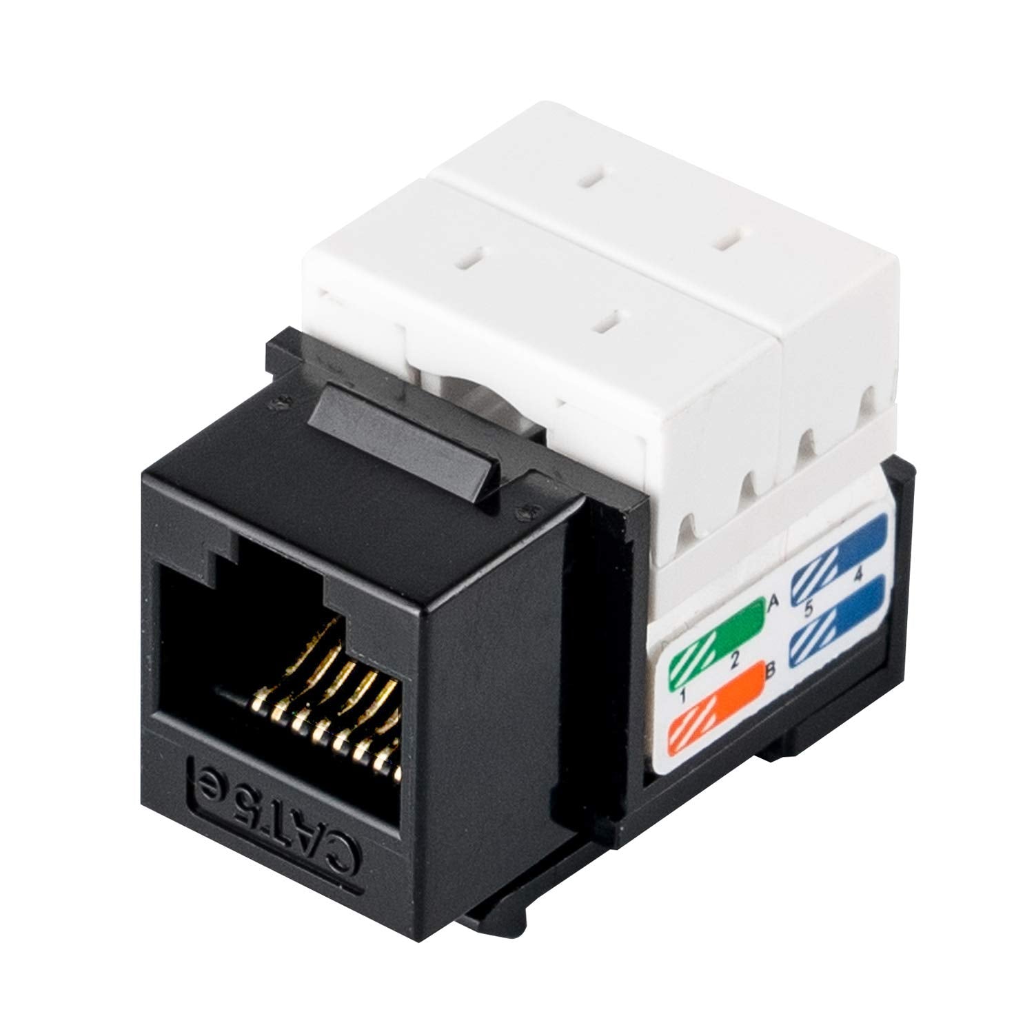 Linkomm 25 Pack Rj45 Cat5E Utp Unshielded Keystone Jack With Punch Down Palm Holder (Black)