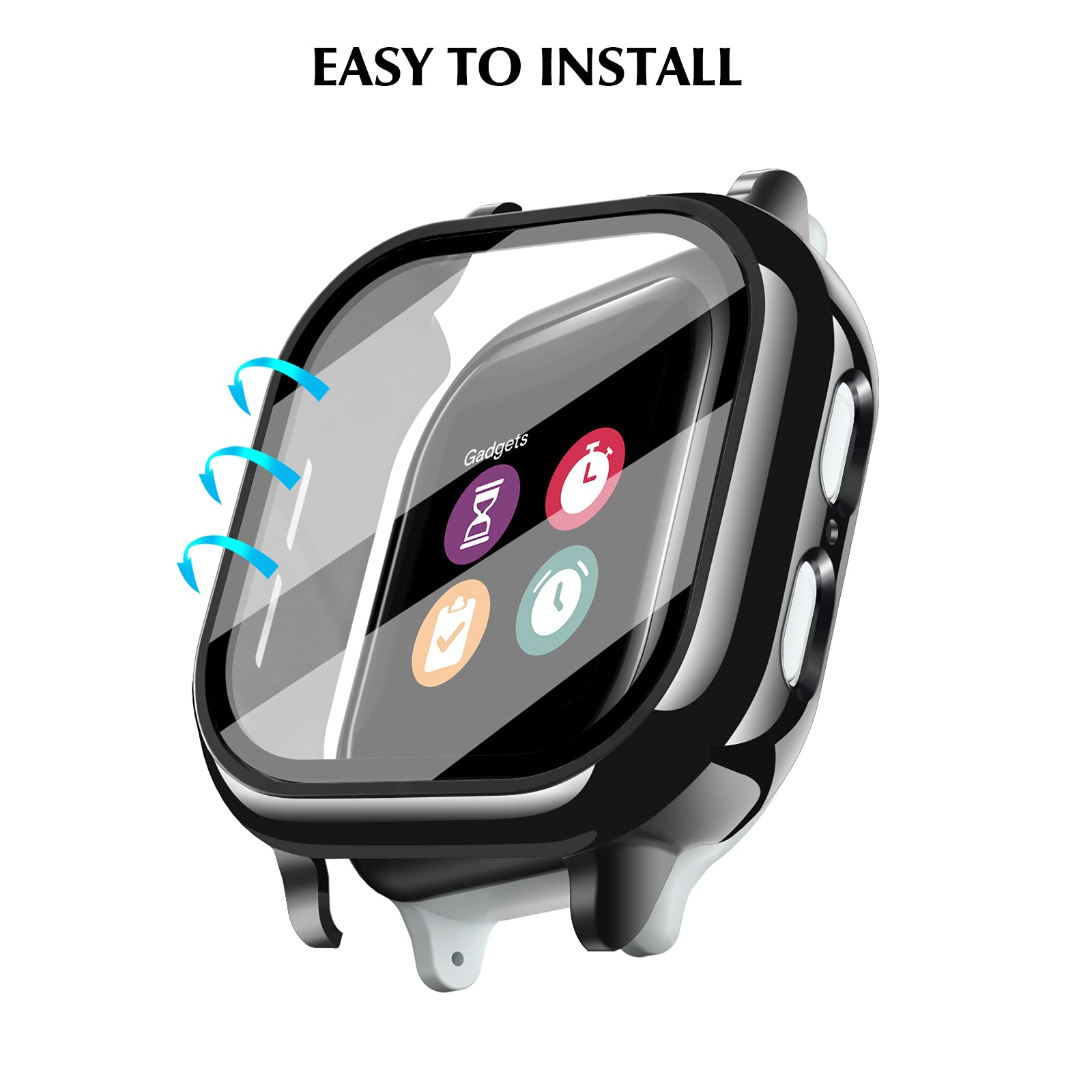 [3 Pack] Snyeest Case Compatible For Gizmo Watch 2 Screen Protector For Kids, Tempered Glass Case Only Compatible For Verizon Gi