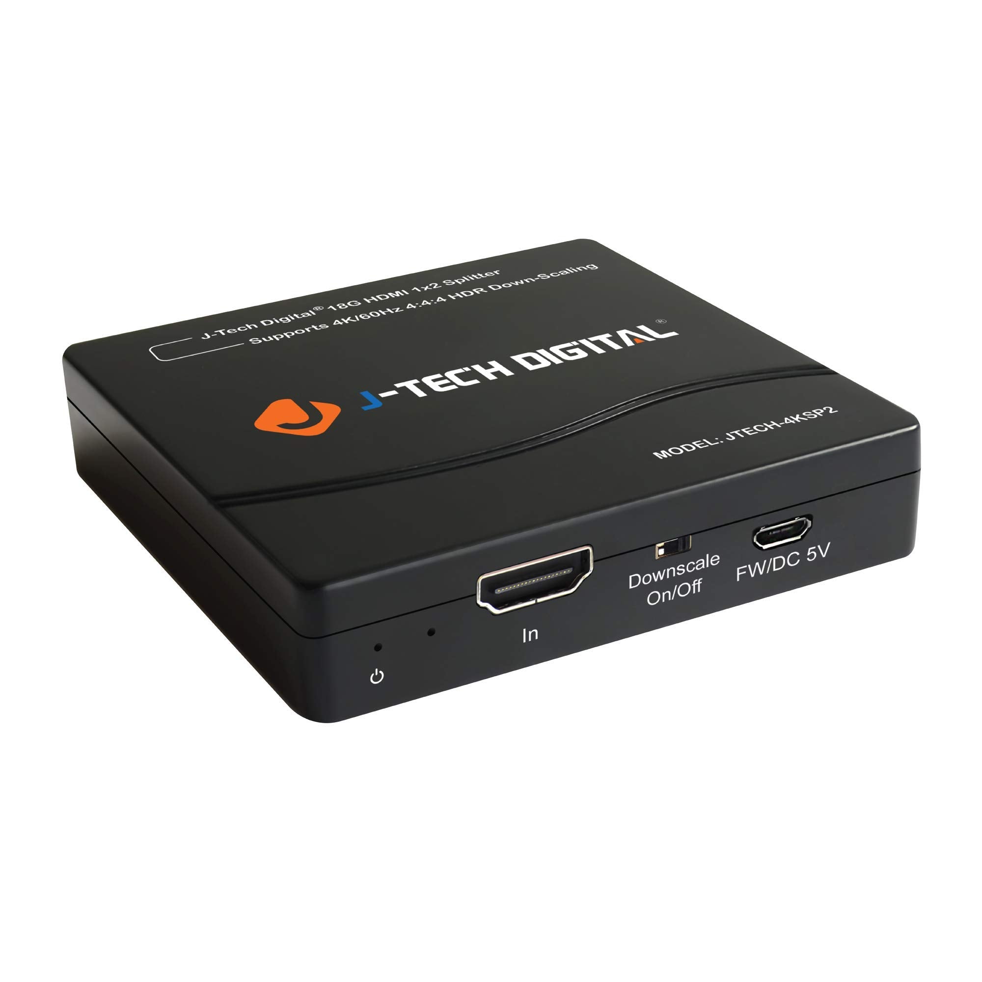 Hdmi Splitter 1 In 2 Out 4K 60Hz Multi Resolution Output (Mro) By J Tech Digital Hdmi 2.0 Splitter Supports Downscale Hdr Hdr10
