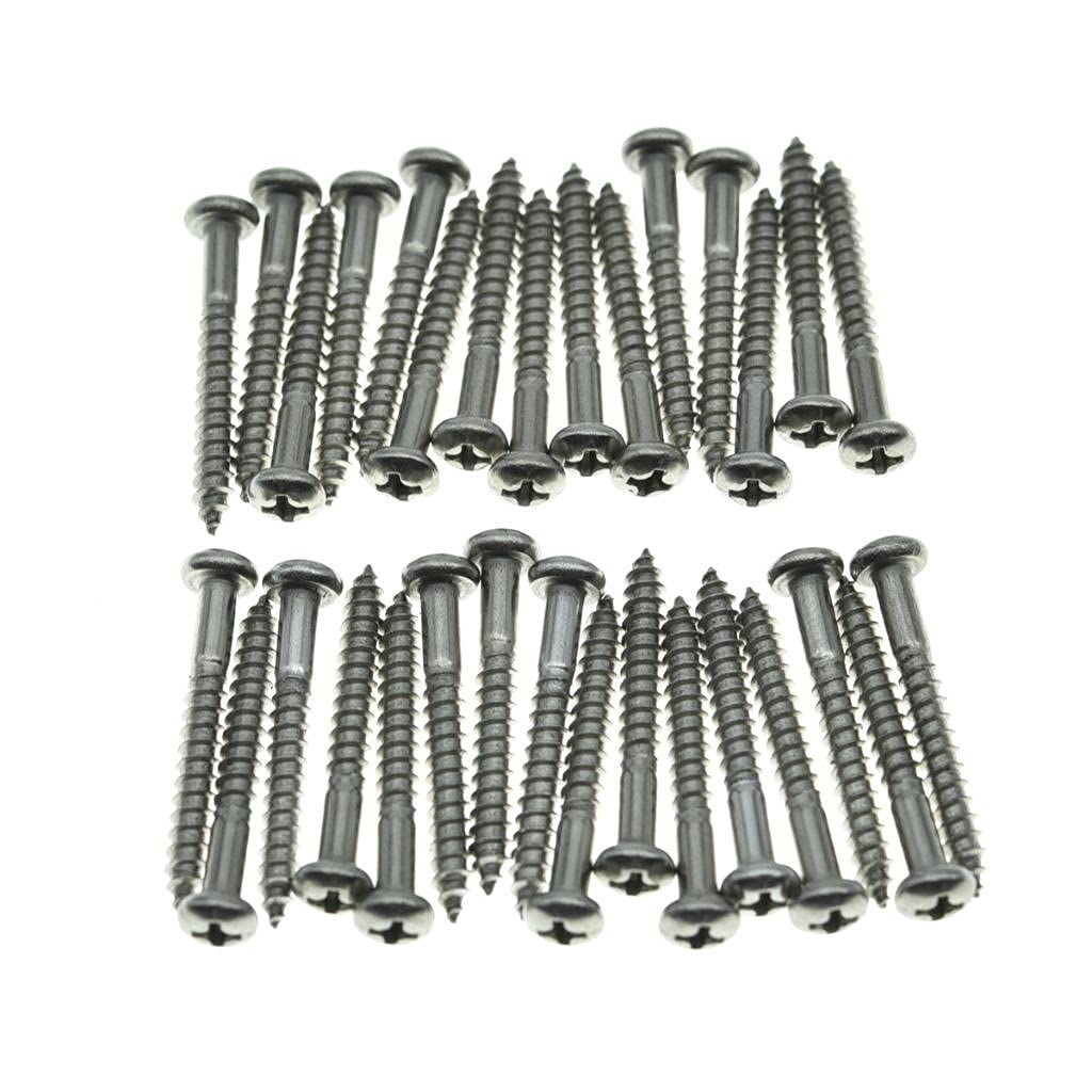 Dopro 30 Pack Stainless Steel Phillips Head Vintage Style Guitar Tremolo Bridge Mounting Screws For Vintage Fd Strat/Stratocaste