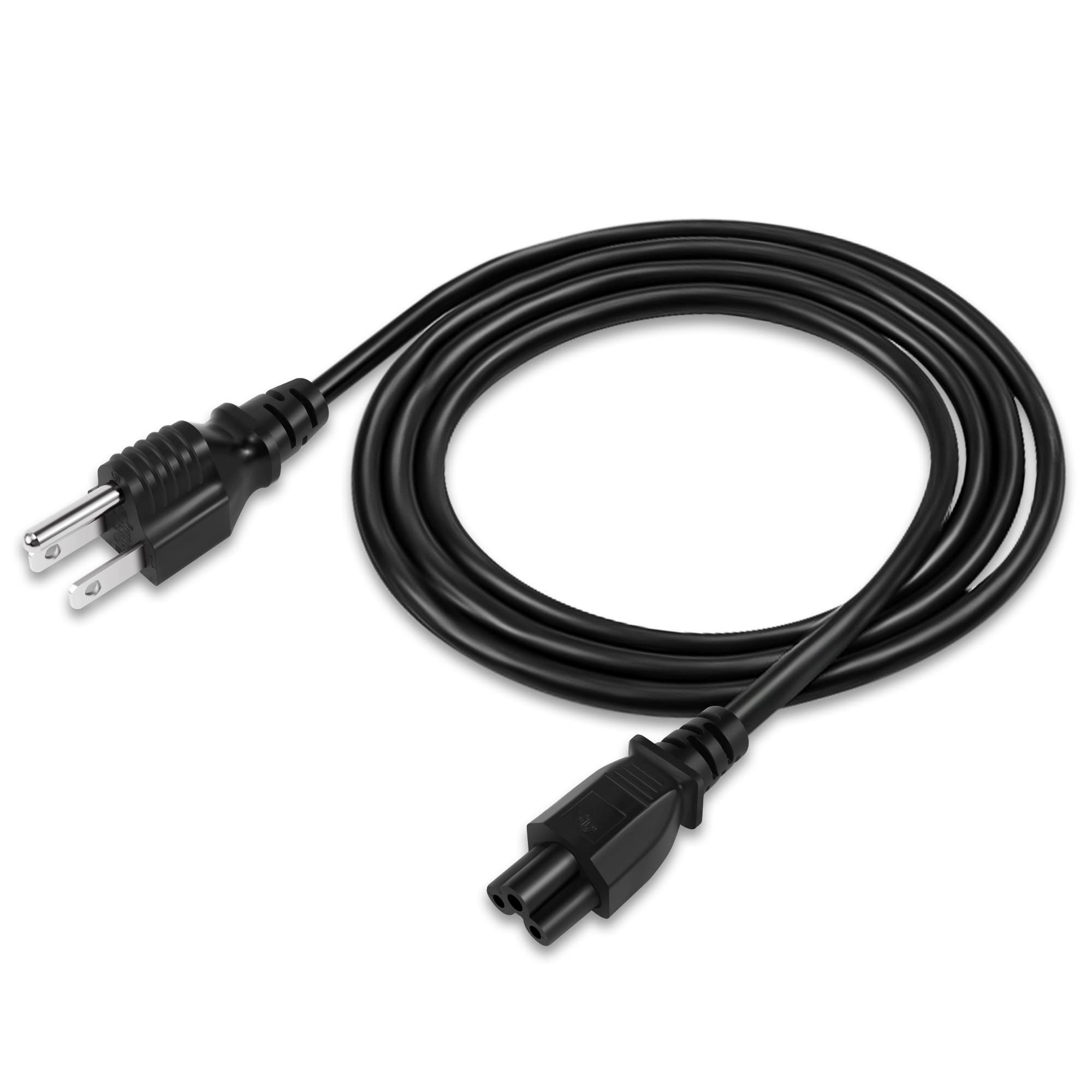 3 Prong Ac Laptop Power Cord 4 Feet (2 Pack), Nema 5 15P To C5 (Mickey Mouse) 10A 125V 18Awg, Iec 60320 Iec320 C5 To Nema 5 15P,