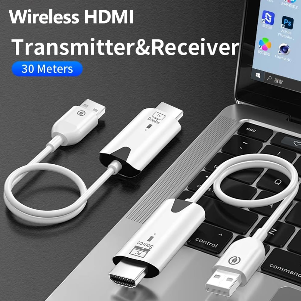 Wireless Hdmi Transmitter And Receiver,Portable 1080P Hdmi Extender 164Ft/50M Range, Plug&Play, For Laptops, Tv Box, Ps4/5, Cameras To Project To Tv/Projector/Monitor/Video Audio Transmission