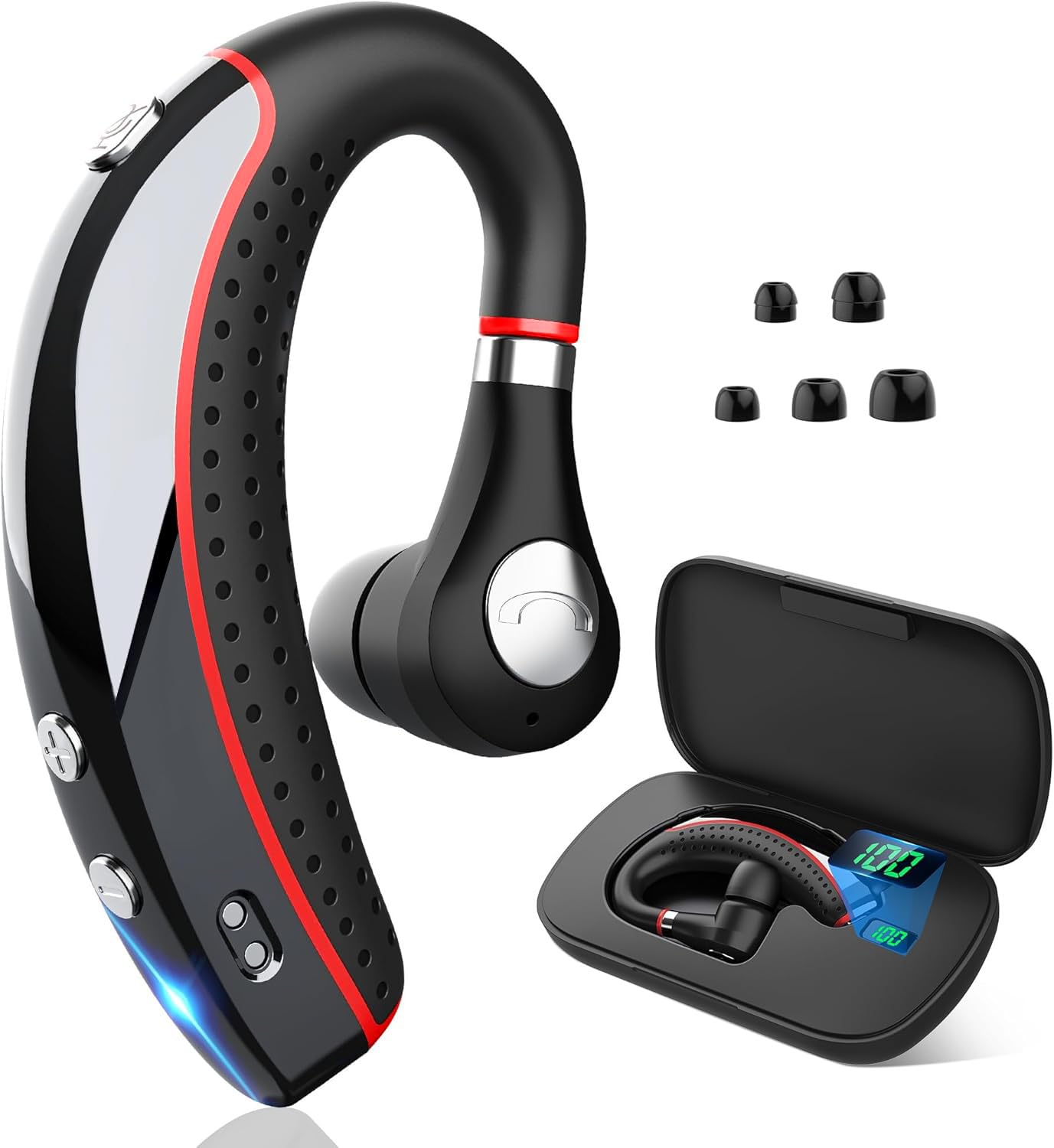 Kelazola Bluetooth Headset V5.3, Wireless Earpiece with Mic for Work