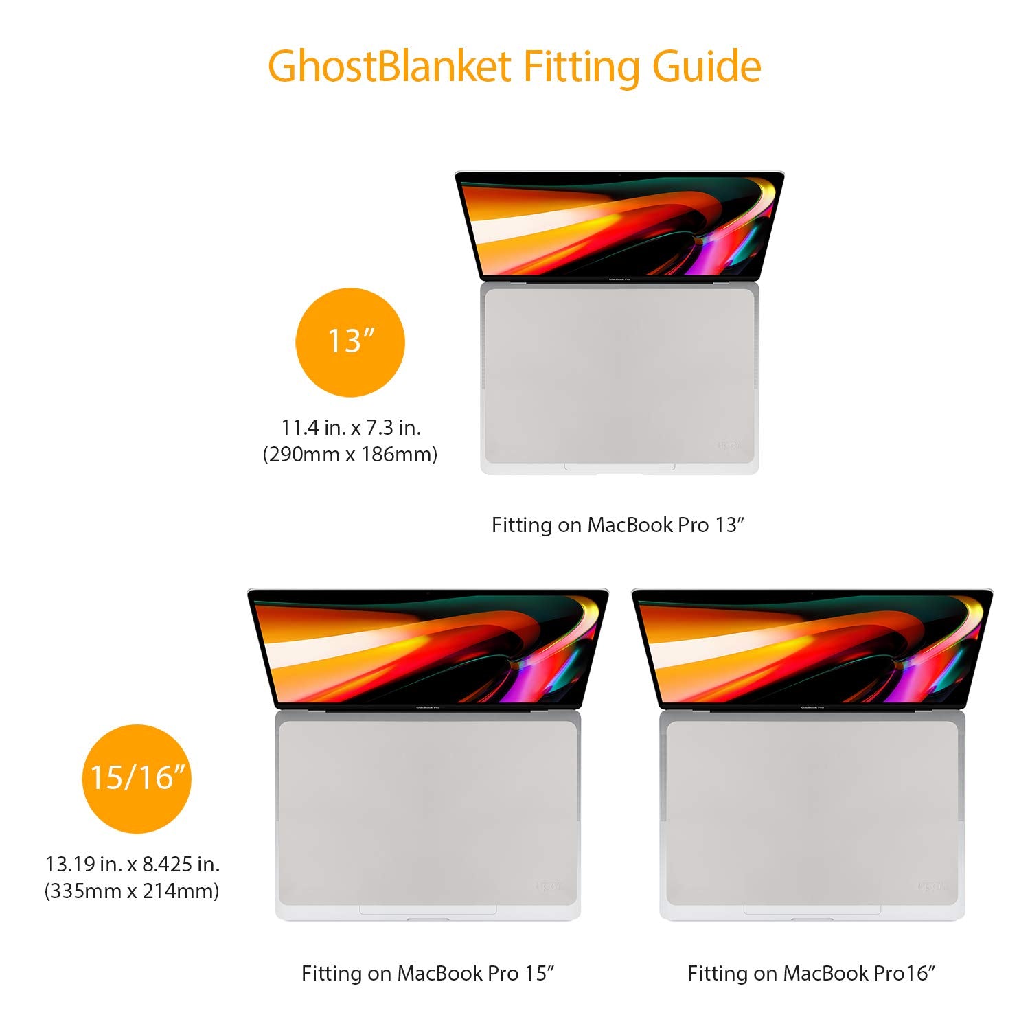 Uppercase Ghostblanket Screen Keyboard Imprint Protection Microfiber Liner And Cleaning Cloth 15'' Compatible With Macbook Pro 1