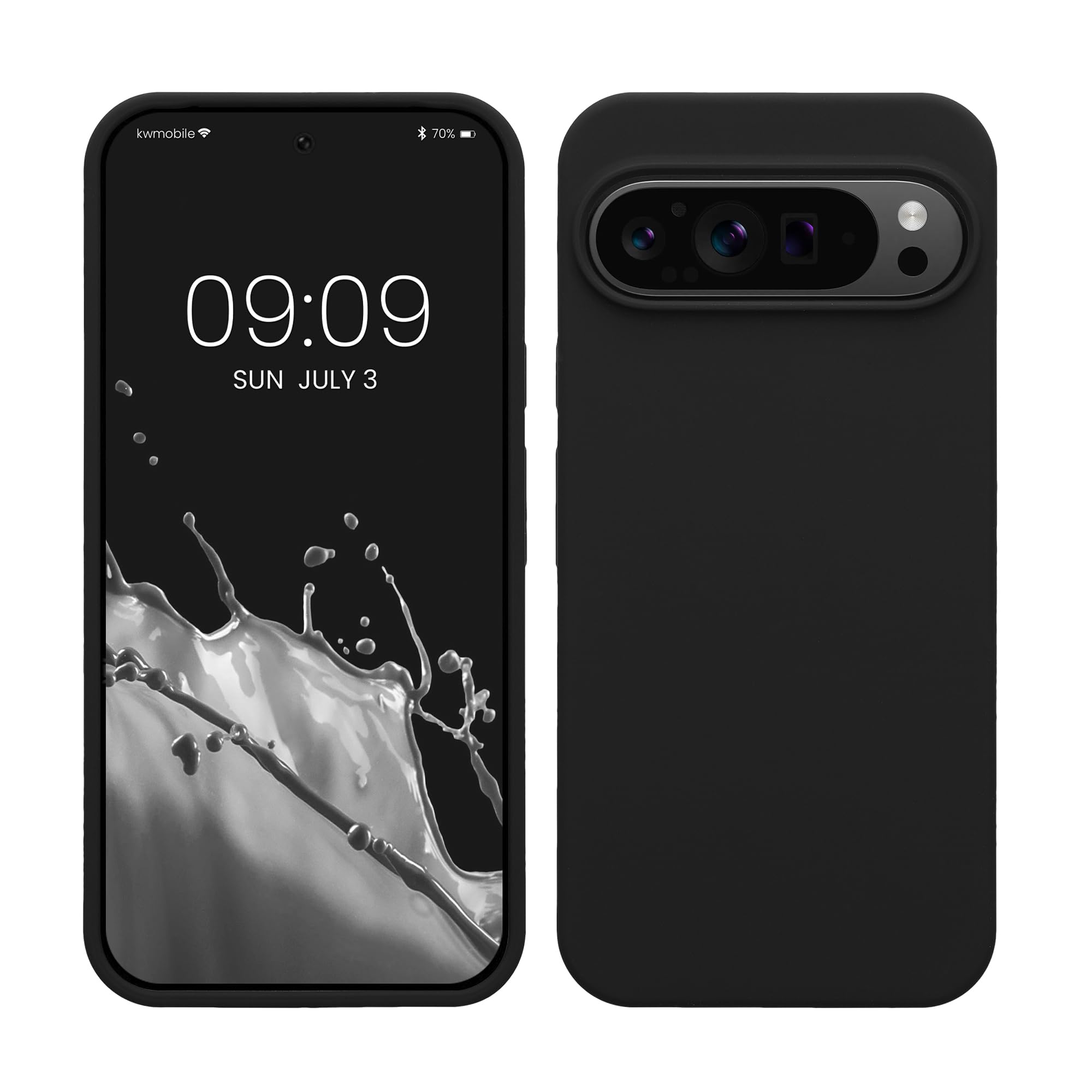 kwmobile Case Compatible with Google Pixel 9 Pro XL Case - TPU Silicone Phone Cover with Soft Finish - Black