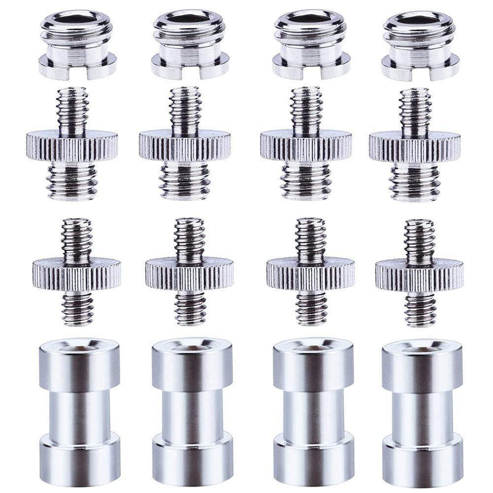 VIZEMO 1/4 Inch and 3/8 Inch Converter Threaded Screws Adapter Mount Set for Camera/Tripod/Monopod/Ballhead, 16 Pieces