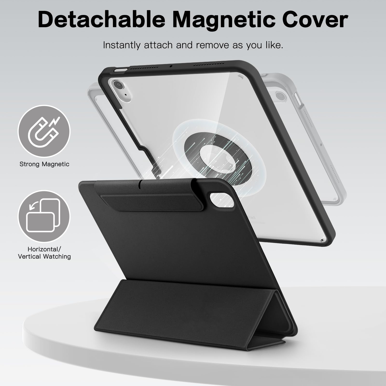 Sparin For Ipad Air 11 Inch M2 Case 2024, Ipad Air 5Th/4Th 10.9 Inch (2022/2020) Case With Apple Pencil Holder, Detachable Magne