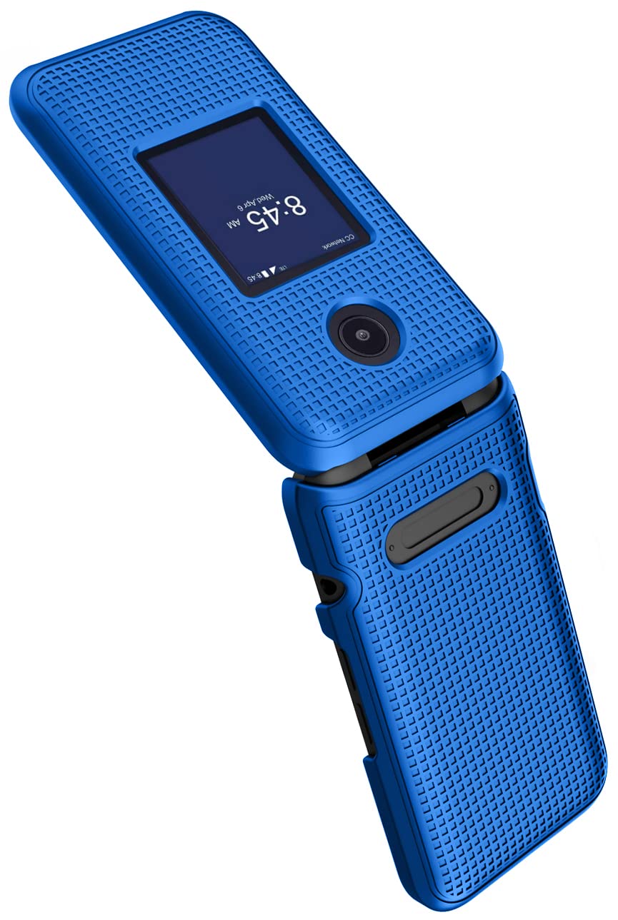 Nakedcellphone Case For Consumer Cellular Verve Snap Flip Phone, Slim Hard Shell Protector Cover With Grid Texture For Z2336Cc