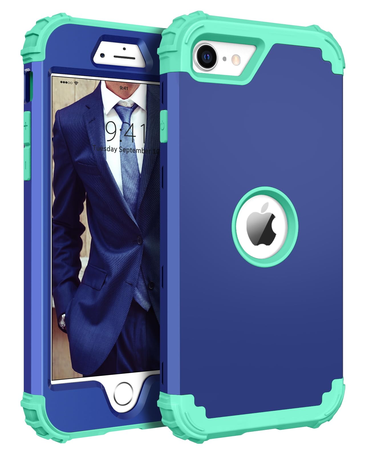 Bentoben For Iphone Se 2022 Phone Case And Iphone Se 2020 Case, Heavy Duty 3 In 1 Full Body Rugged Shockproof Hybrid Hard Pc Sof