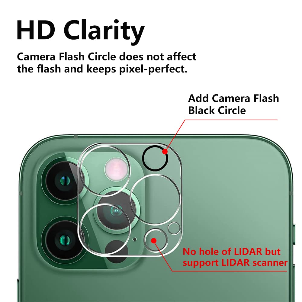 Hlija 3Pcs Rear Back Camera Lens Protector Tempered Glass For Iphone 13 Pro/13 Pro Max   Hd Clear Full Coverage Guard