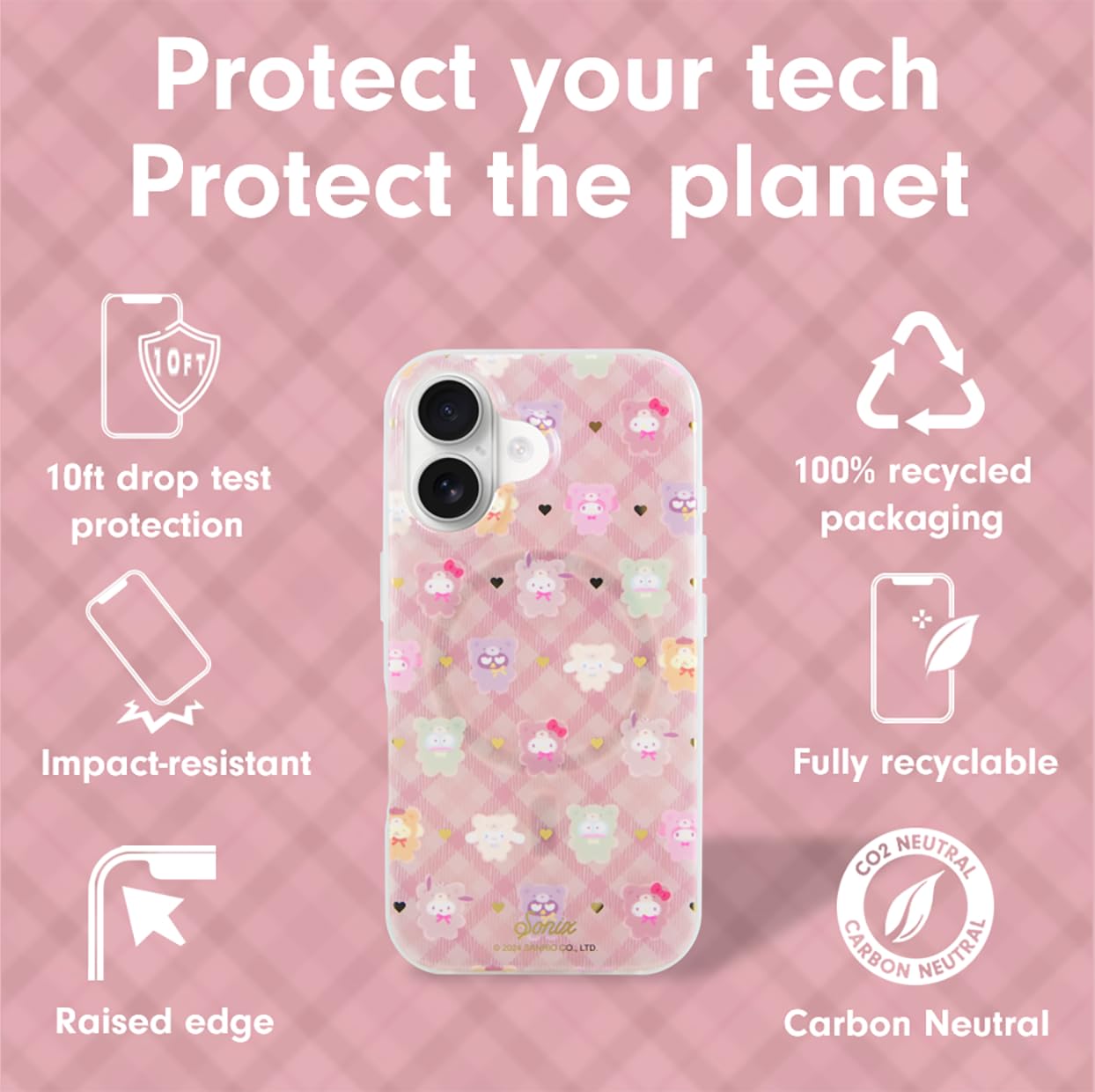 Sonix X Sanrio Case For Iphone 16 Plus | Compatible With Magsafe | 10Ft Drop Tested | Hello Kitty And Friends Latte Bear