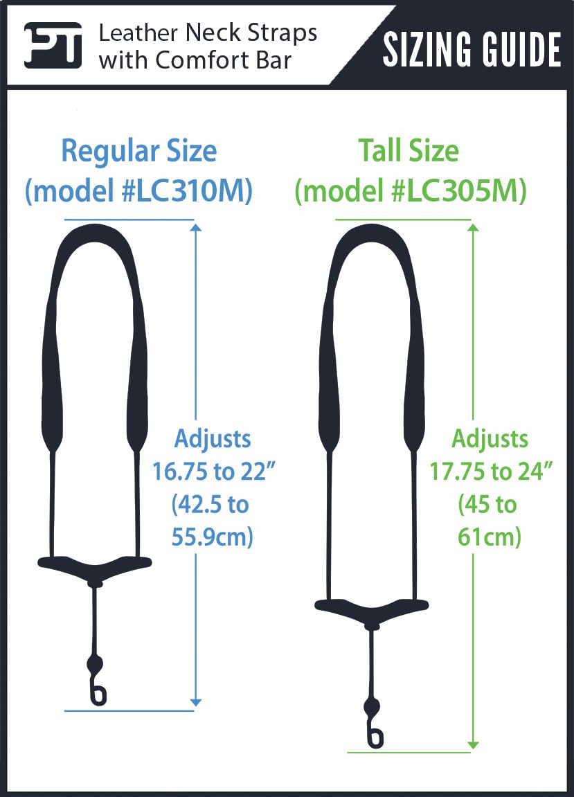 Pro Tec Lc310M 22-Inch Leather - Less-Stress Saxophone Neck Strap With Metal Snap, Black