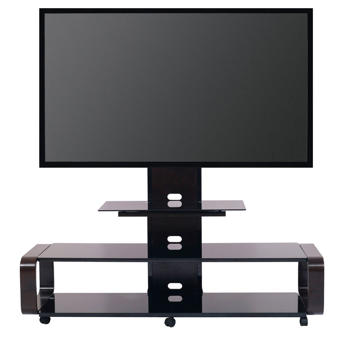 Transdeco Td685Es Tv Stand With Mount & Wheel For 35-85 Inch Tv, Espresso/Black