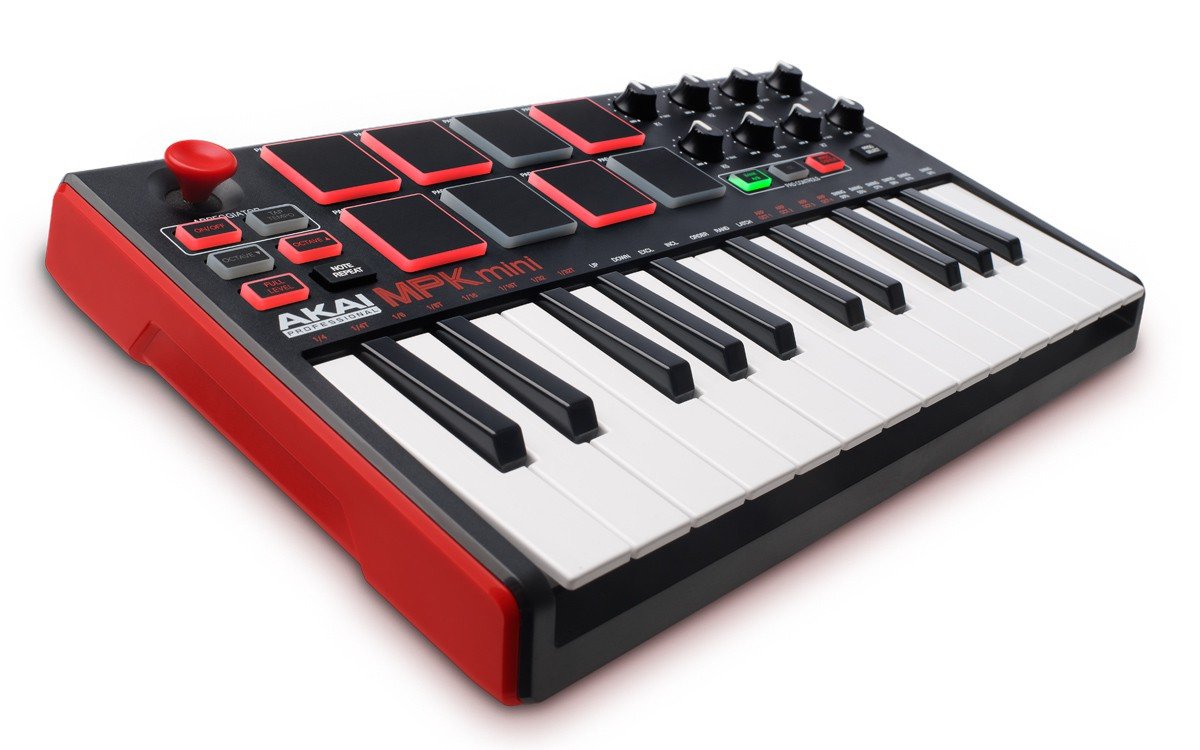 Akai Professional Mpk Mini Mkii � 25 Key Usb Midi Keyboard Controller With 8 Drum Pads, 8 Assignable Q Link Knobs And Pro Software Suite Included