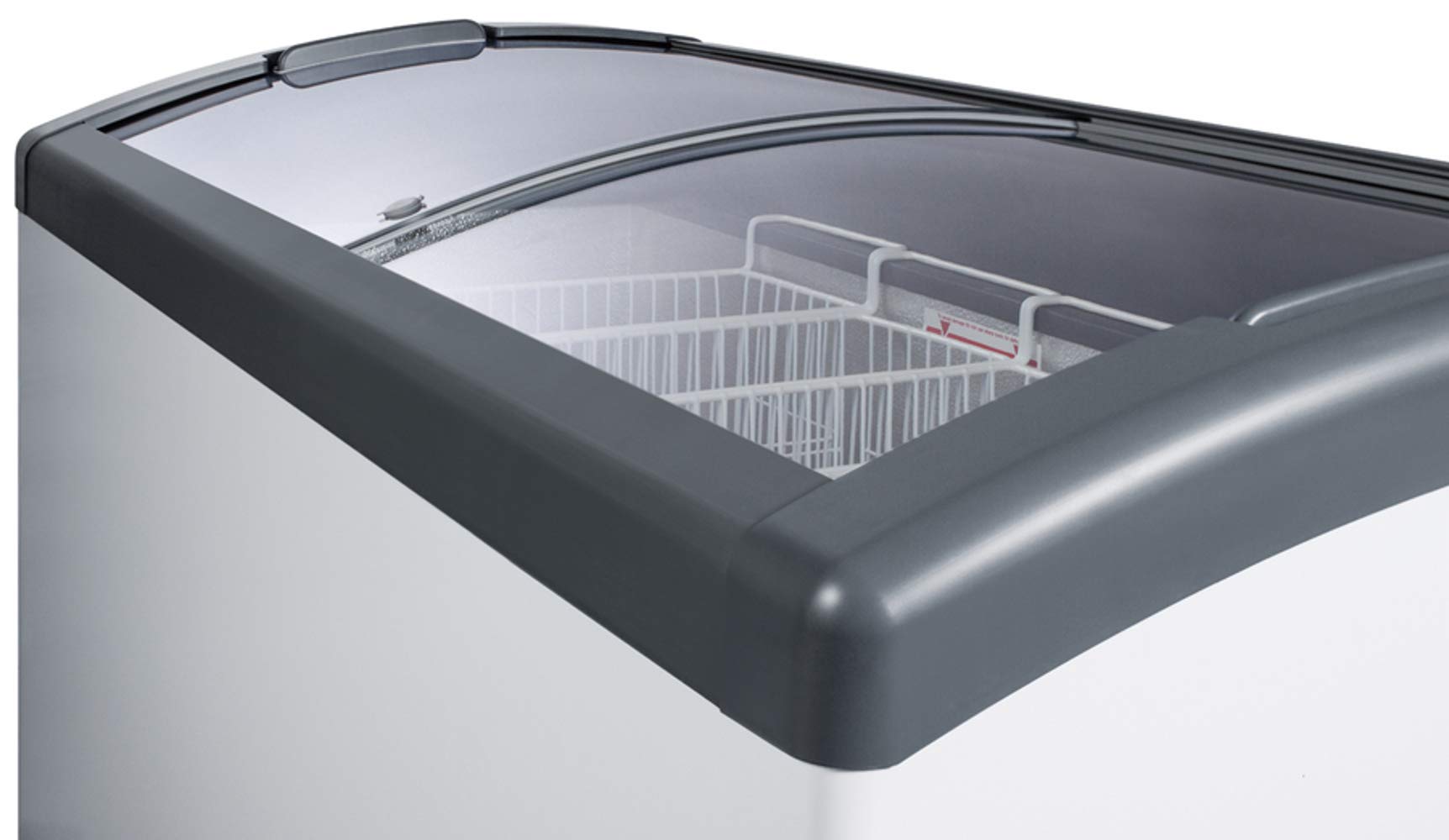 Summit Focus106 Top Display Commercial Freezer With 9.5 Cu. Ft. Capacity Digital Thermostat Sliding Glass Lid Manual Defrost Cas