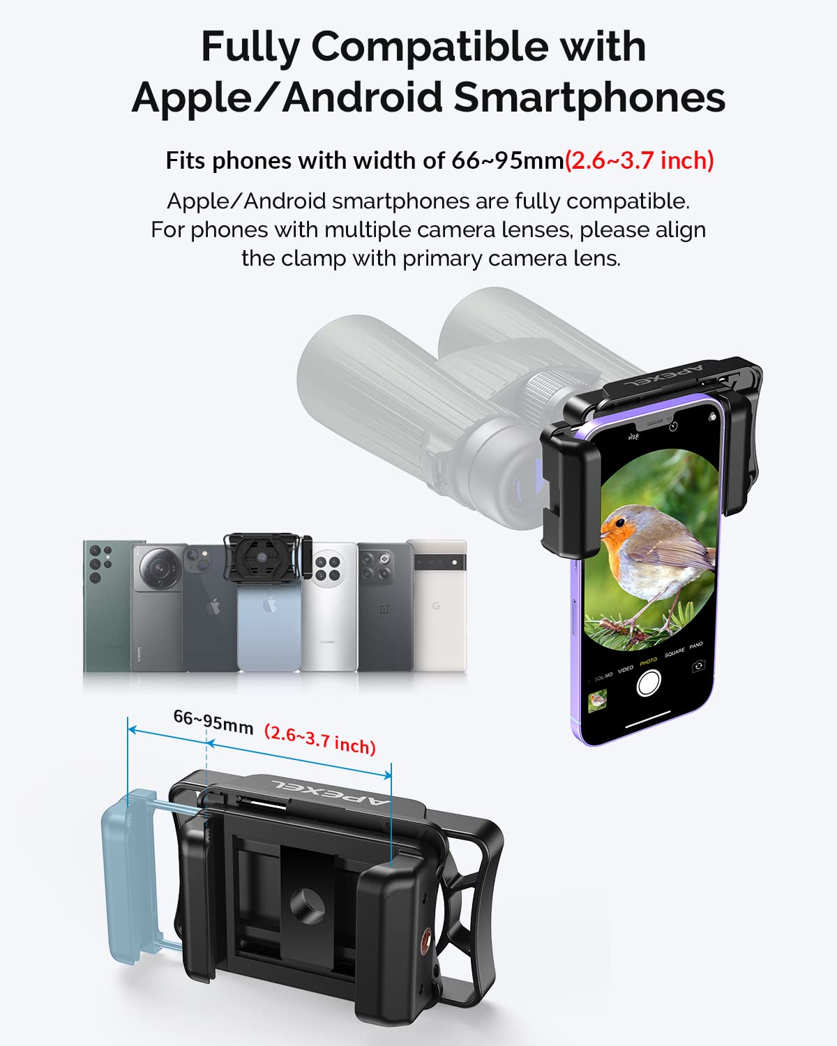 Telescope Phone Adapter, Multipurpose Telescope Smartphone Adapter Mount, Universal Telescope Phone Mount Adapter For Adults Fit