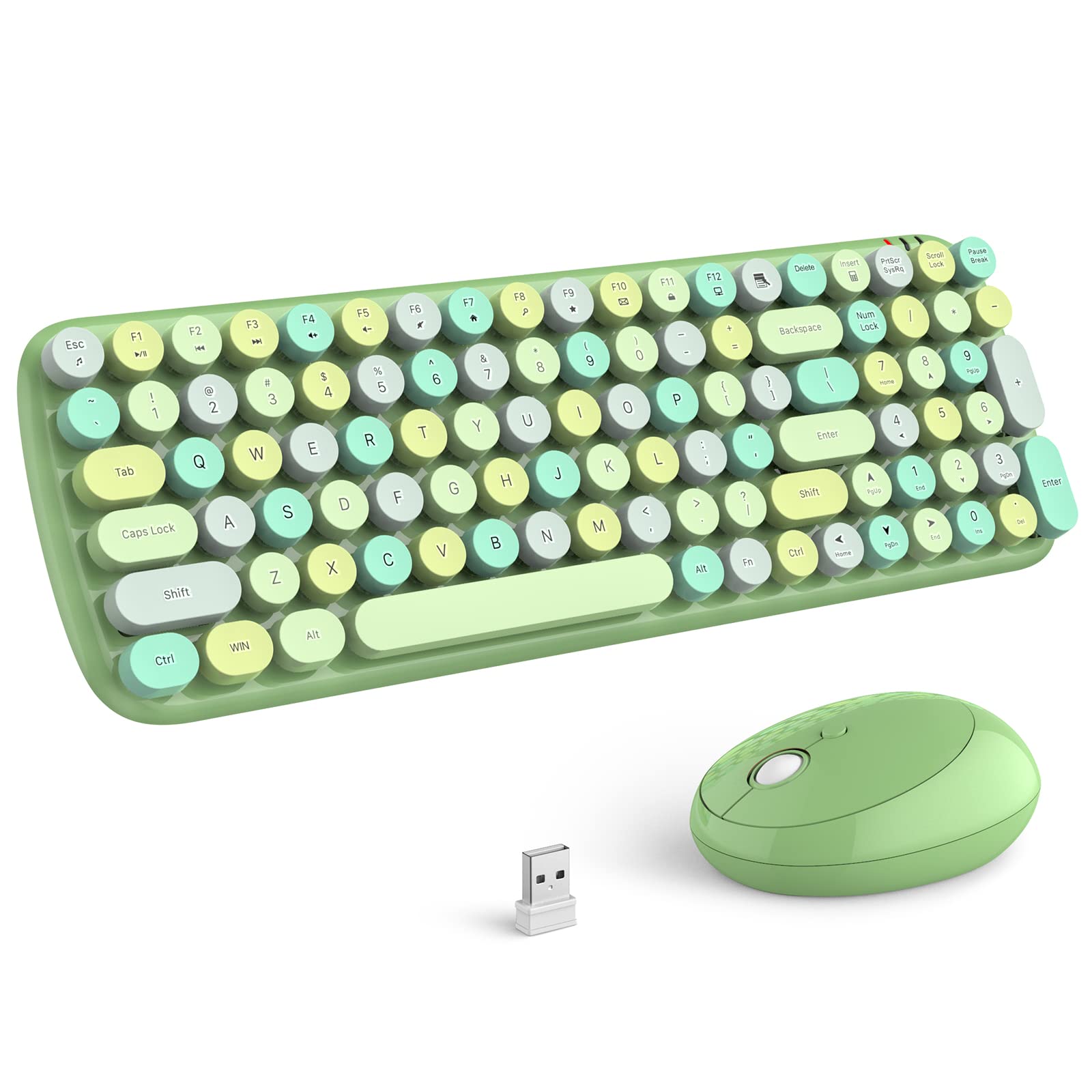 Mofii Wireless Keyboard And Mouse, Ergonomic Full Size Typewriter Keyboard And Mouse Combo For Mac, Windows 7/8/10, Laptop, Desk
