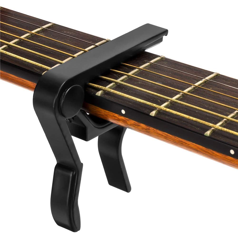 Guitar Capo,Capo For 6 String Acoustic And Electric Guitars, Bass,Mandolin, Ukulele, Black Guitar Capo (Black)