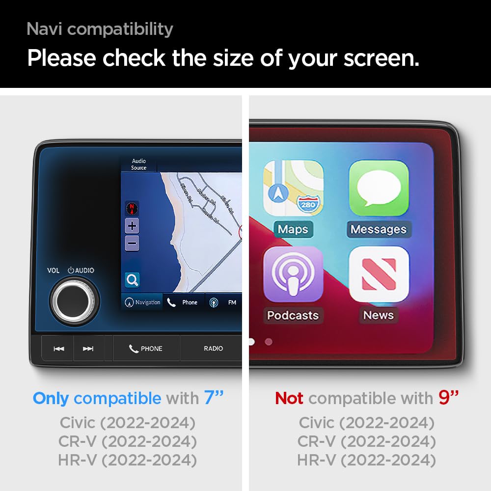 Spigen Tempered Glass Screen Protector [Glastr Slim] Designed For Honda Civic (2025 2022), Cr V (2025 2023) Hr V (2025 2023) 7 Inch Touchscreen   Matte/Anti Finger Print
