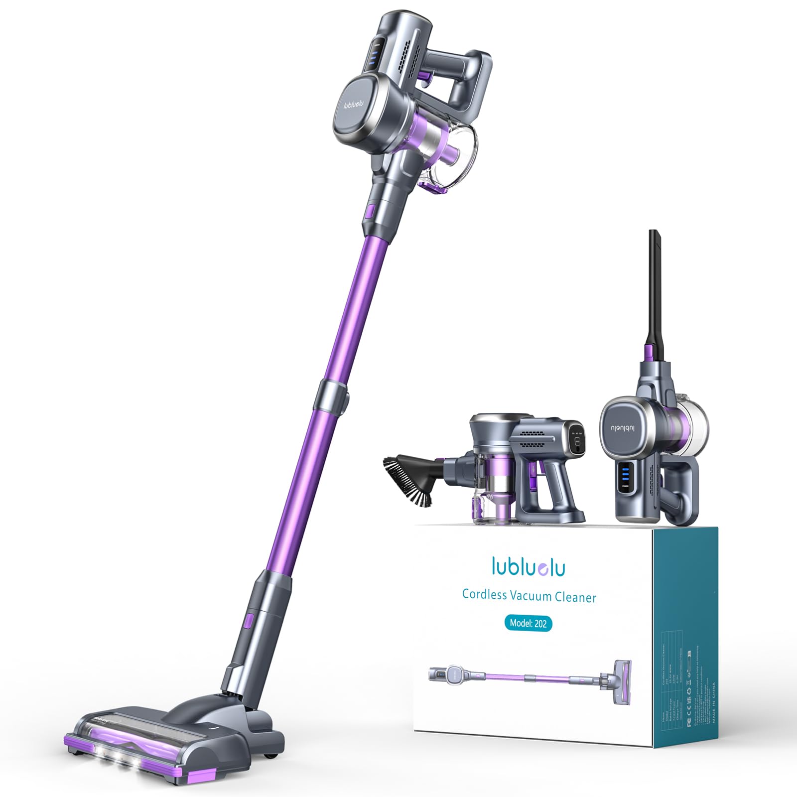 Lubluelu Cordless Vacuum Cleaner, Max 50 Mins Runtime, Stick Vacuum With Touch Screen,Lightweight Vacuum For Carpet, Home Hardwo