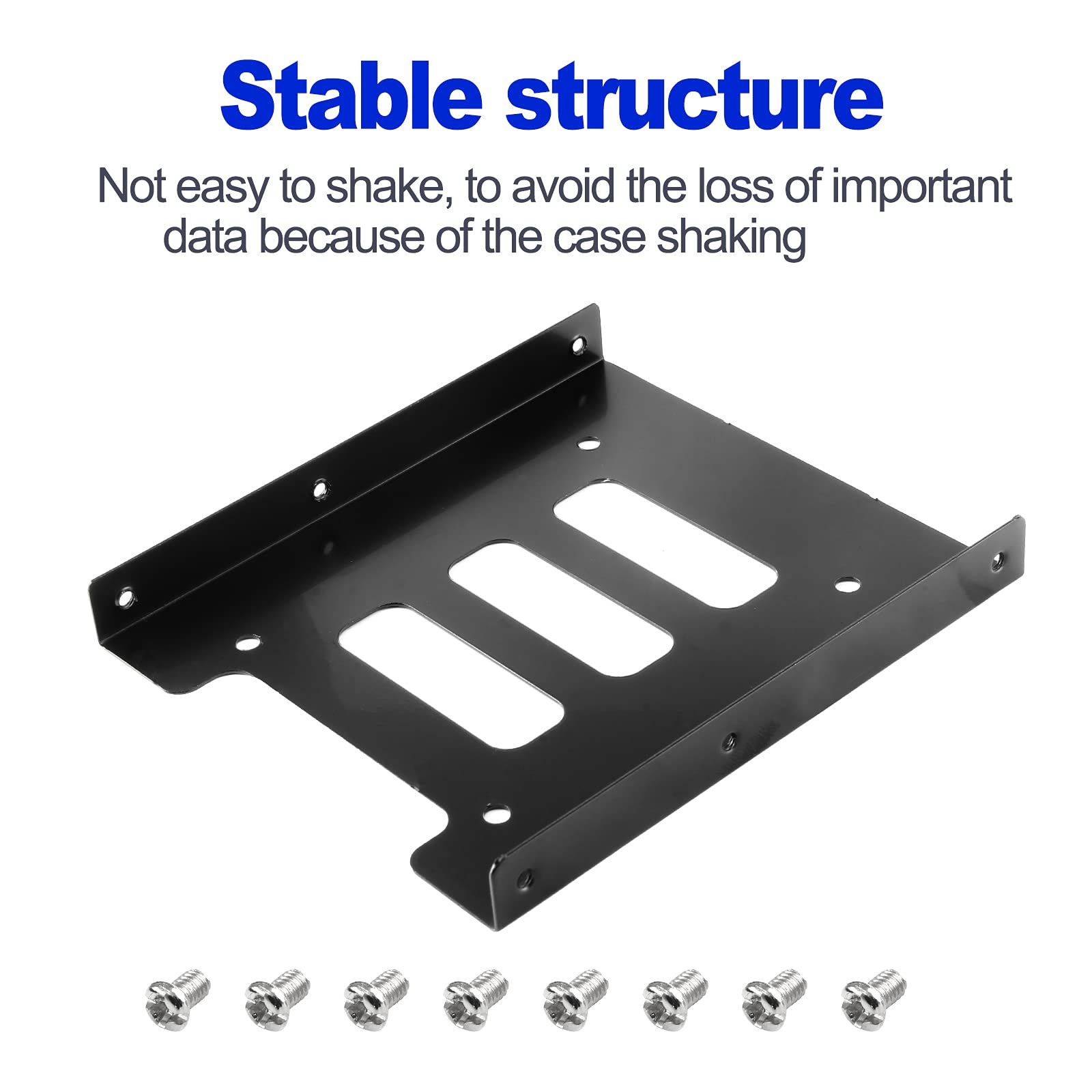 Suiwotin 4Pcs Ssd Bracket 2.5 To 3.5 Adapter, Ssd Hdd Hard Disk Drive Bays Holder, Ssd Mounting Bracket Kit Metal Mounting Brack