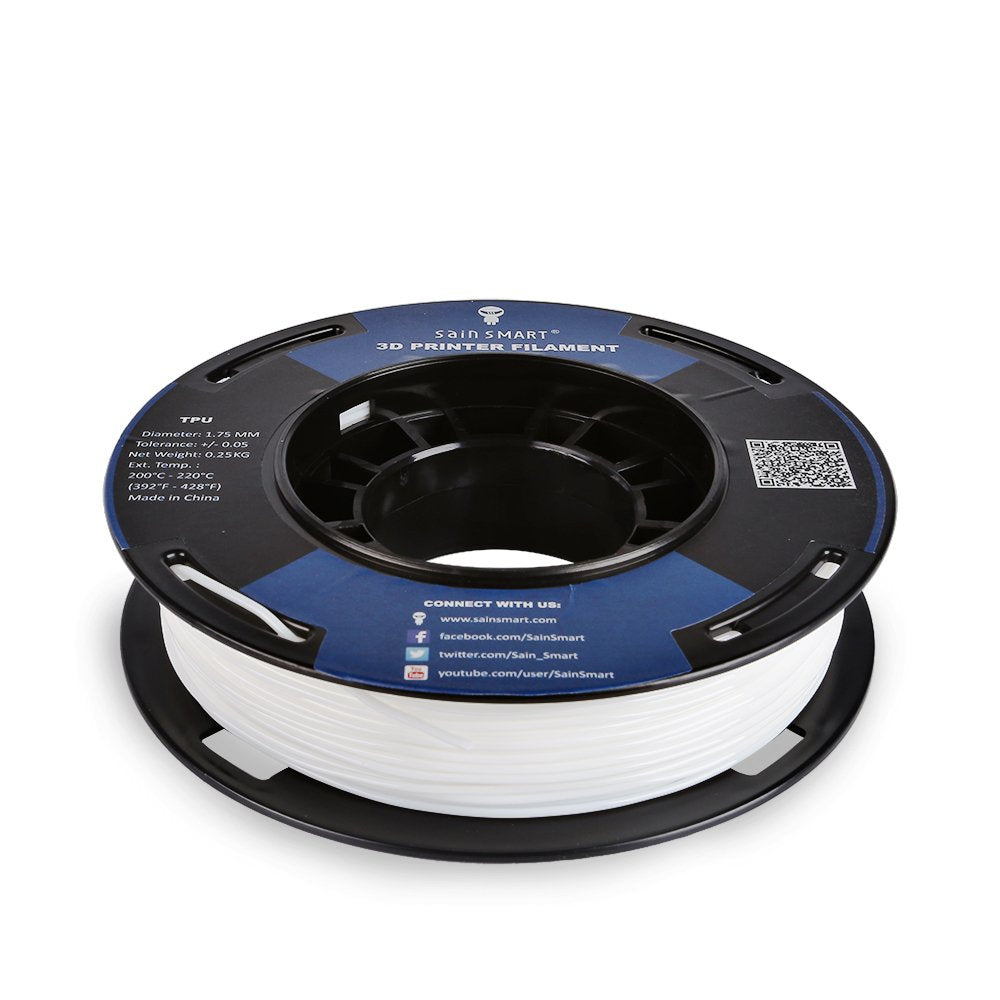Sainsmart - Tpu-Wht-0.25Kg1.75 Sainsmart 1.75Mm 250G Flexible Tpu 3D Printing Filament, Dimensional Accuracy +/- 0.05 Mm (White)