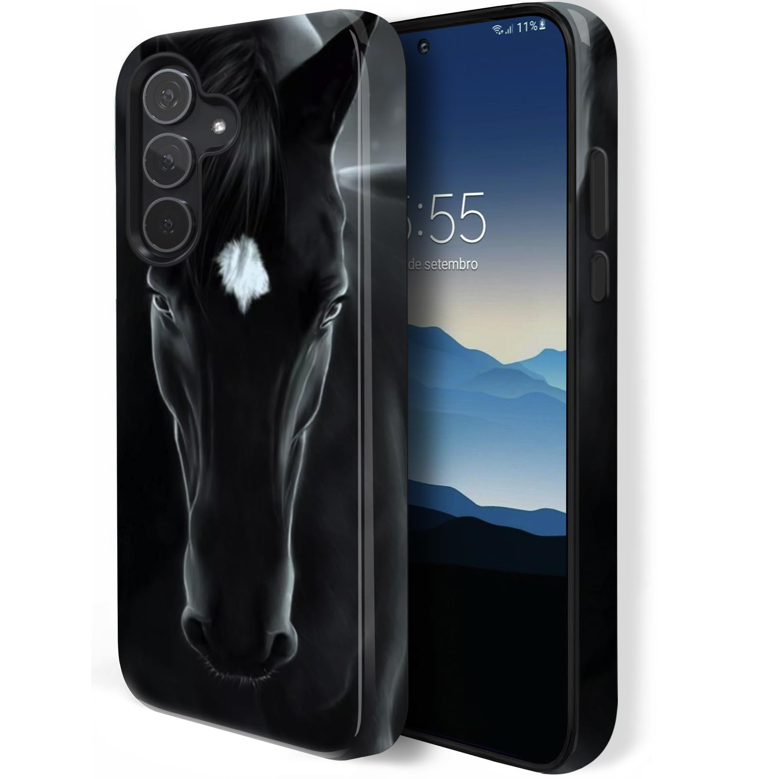 Hquszpt Design For Samsung Galaxy S24 Case,Two Layer Protection Heavy Duty Cover,Compatible For Samsung Galaxy S24 Phone Case,Bl