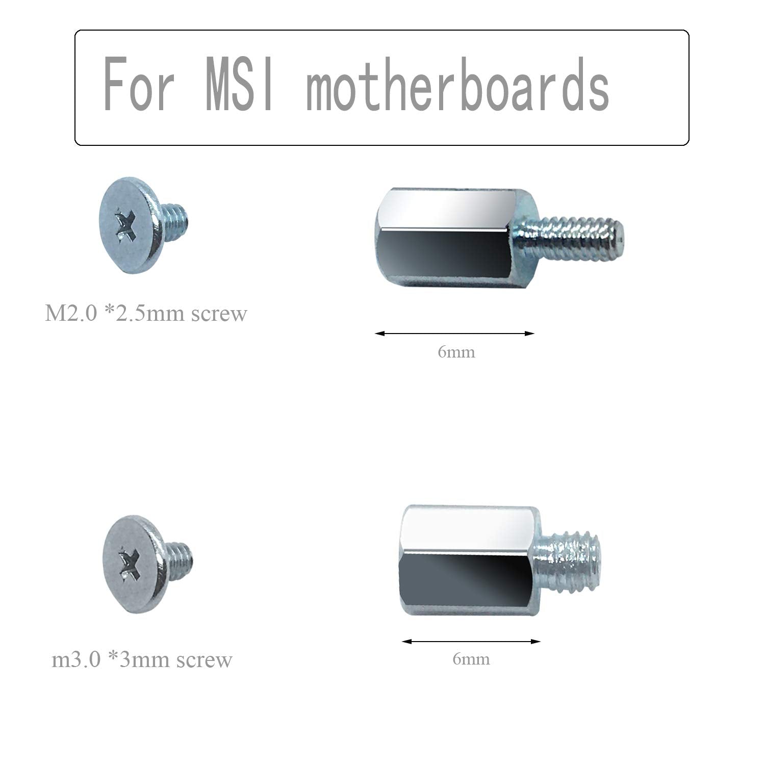 M.2 Ssd Mounting Screws Kit For Msi Motherboards (8Pcs)