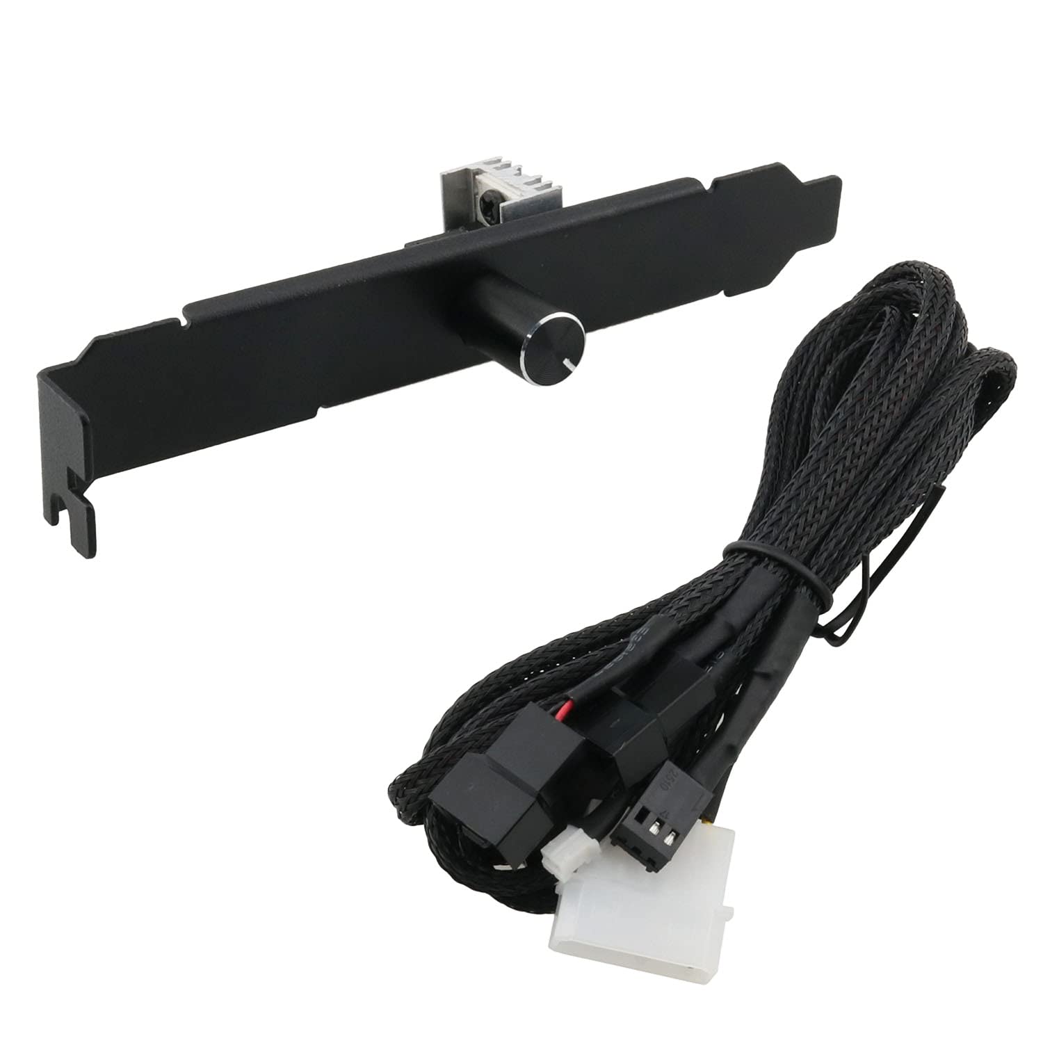 Dghaop Pc Case Fan Governor Pwm Temperature Control 3Pin/4Pin Pci Cooling Fan Speed Controller Sata Power Supply