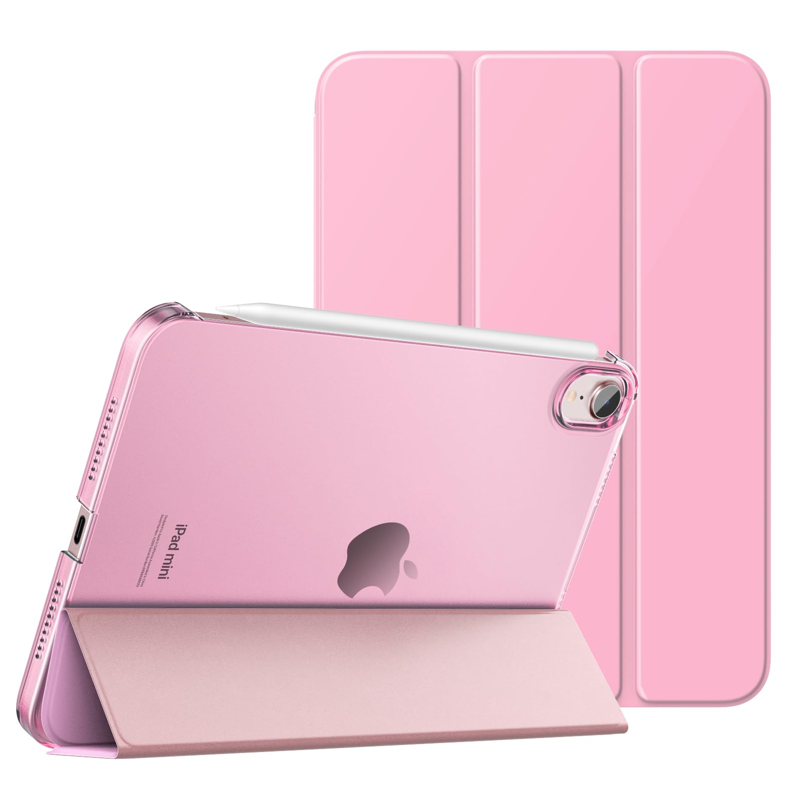 MoKo for iPad Mini 7 (A17 Pro) Case 2024,iPad Mini 6 Case 2021,8.3 inch iPad Mini 7th/6th Generation Case,Slim Lightweight Hard Back Shell Stand Cover for iPad Mini 2024 with Touch ID, Nosegay Pink
